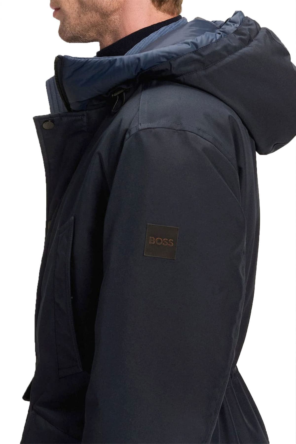 BOSS CASUAL ΜΠΟΥΦΑΝ JACKET ΚΟΥΚΟΥΛΑ OSIASS 1 ΜΠΛΕ