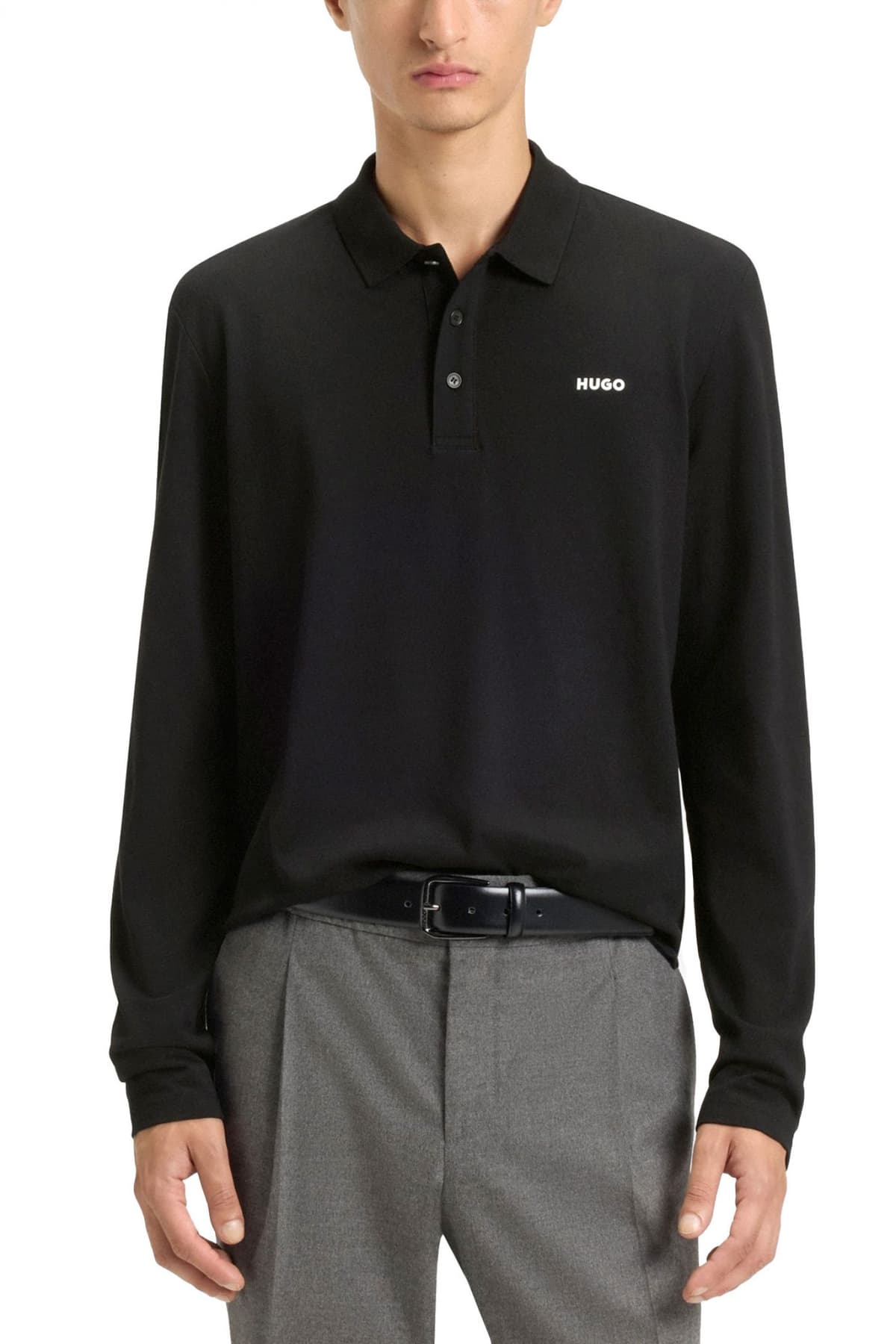 HUGO POLO DONOSLONG LOGO ΜΑΥΡΟ
