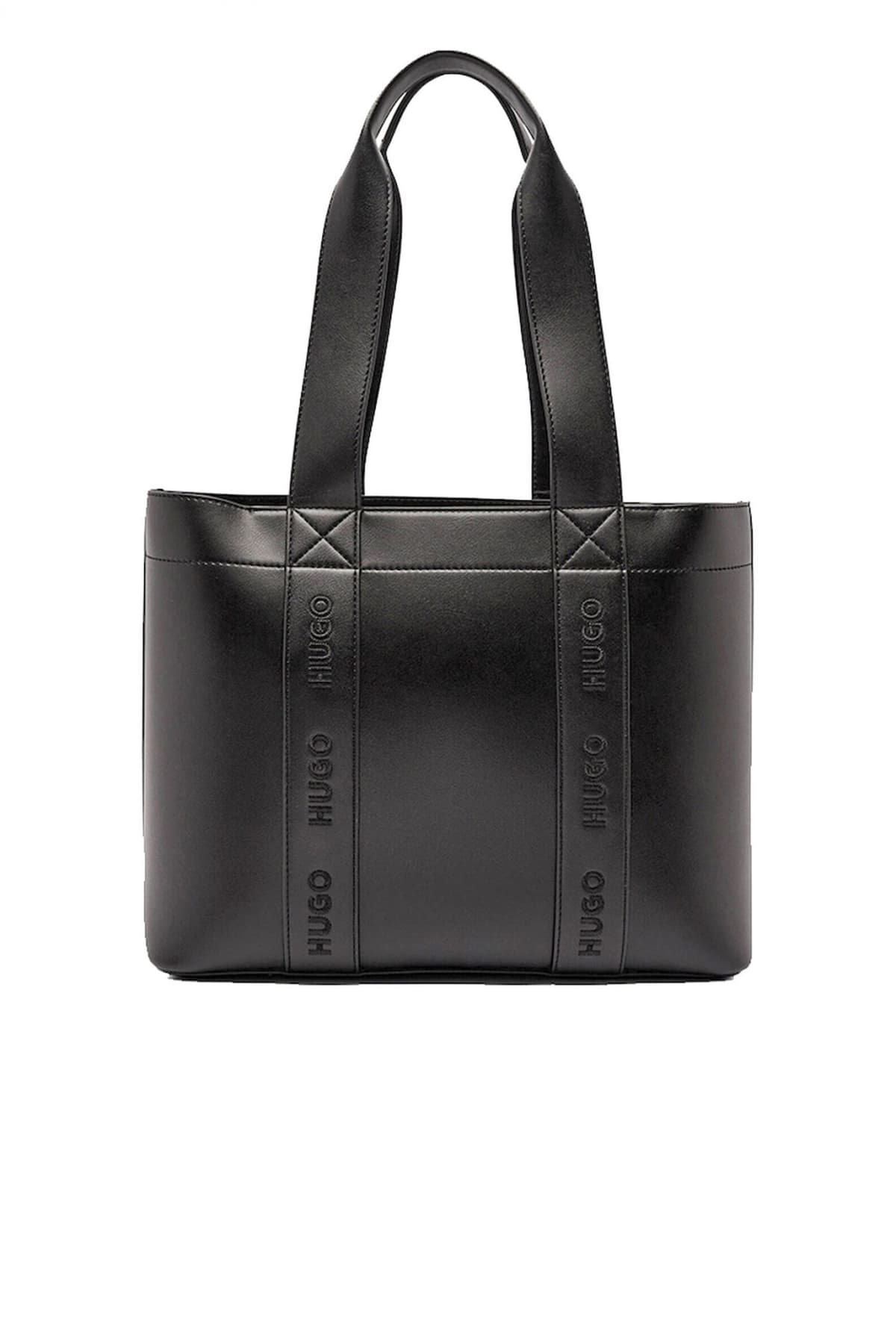 HUGO ΤΣΑΝΤΑ ΩΜΟΥ BECKY UP_TOTE MEDIUM LOGO ΜΑΥΡΟ