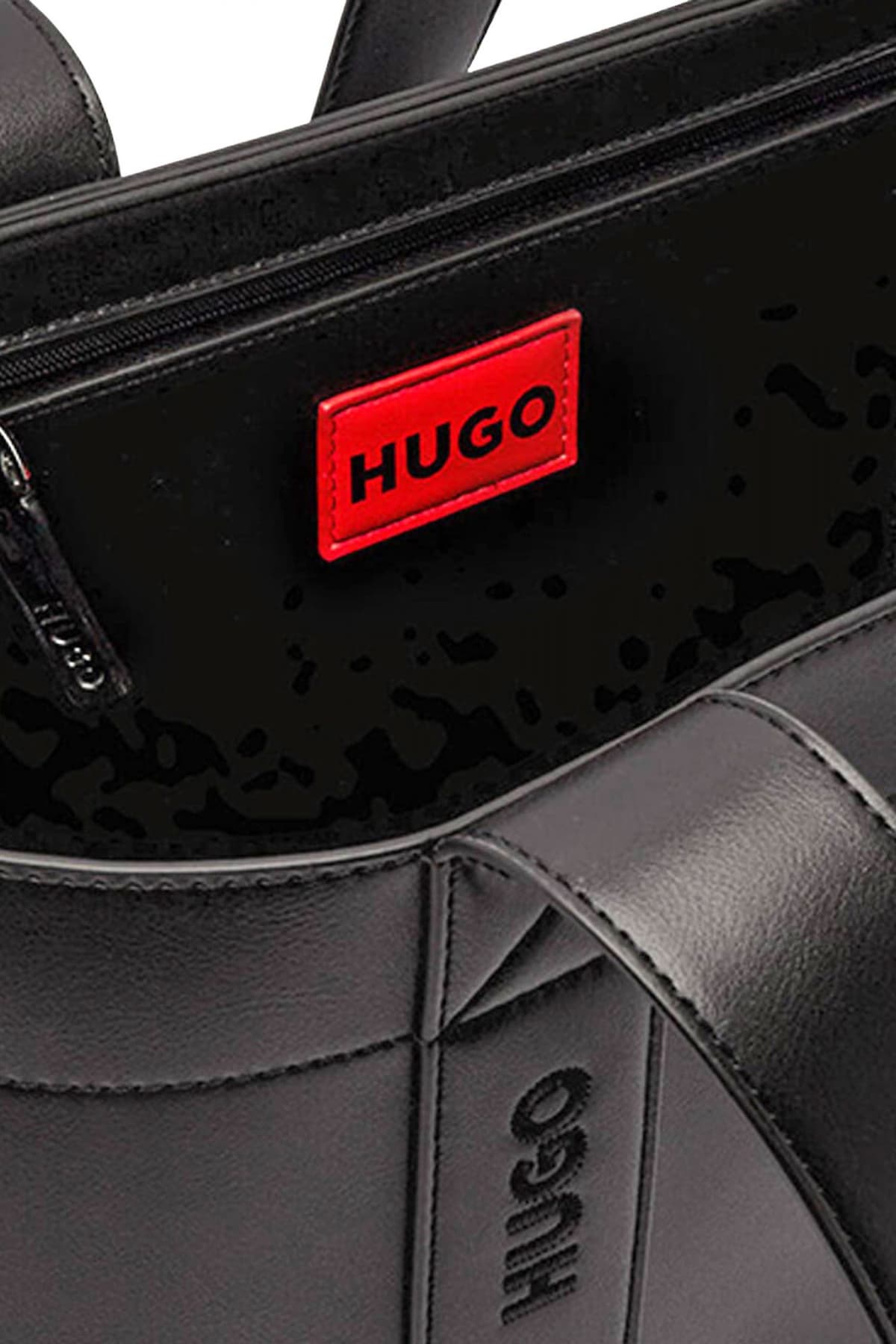 HUGO ΤΣΑΝΤΑ ΩΜΟΥ BECKY UP_TOTE MEDIUM LOGO ΜΑΥΡΟ