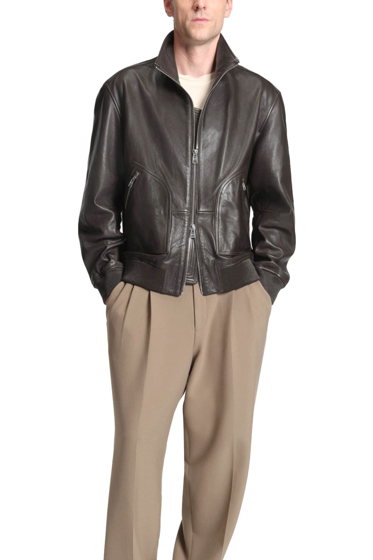 BOSS ΜΠΟΥΦΑΝ ΔΕΡΜΑ BOMBER C-MANDER ΚΑΦΕ