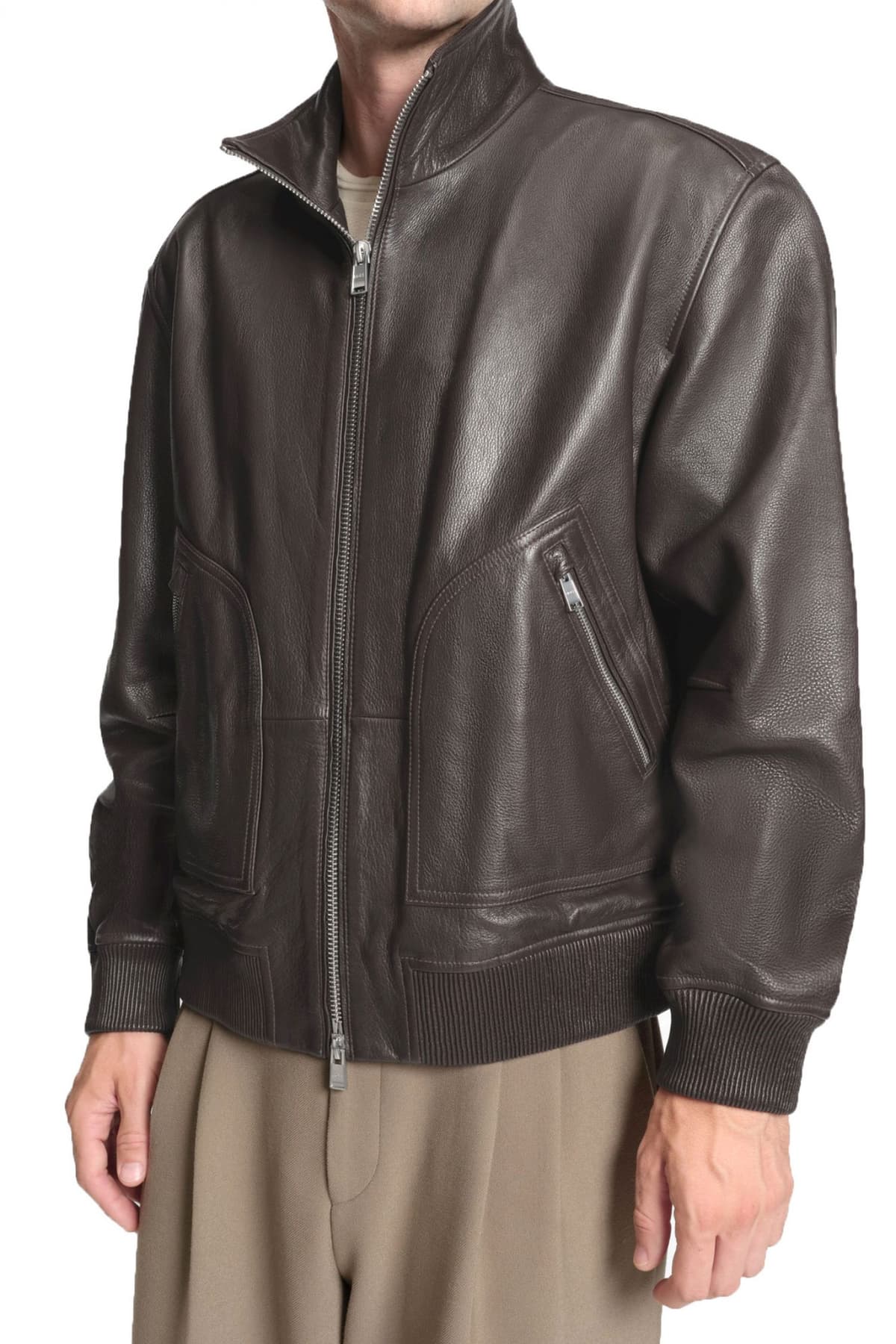 BOSS ΜΠΟΥΦΑΝ ΔΕΡΜΑ BOMBER C-MANDER ΚΑΦΕ