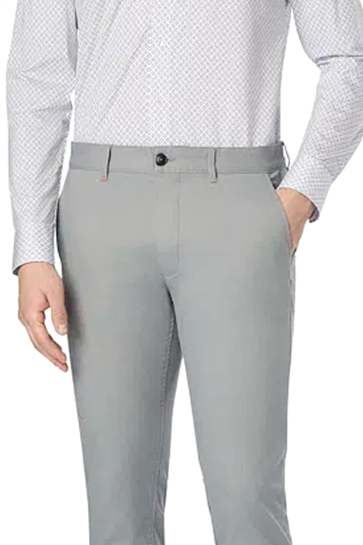 BOSS CASUAL ΠΑΝΤΕΛΟΝΙ CHINO ΜΙΚΡΟΣΧΕΔΙΟ SLIM FIT CHINO SLI ΓΚΡΙ
