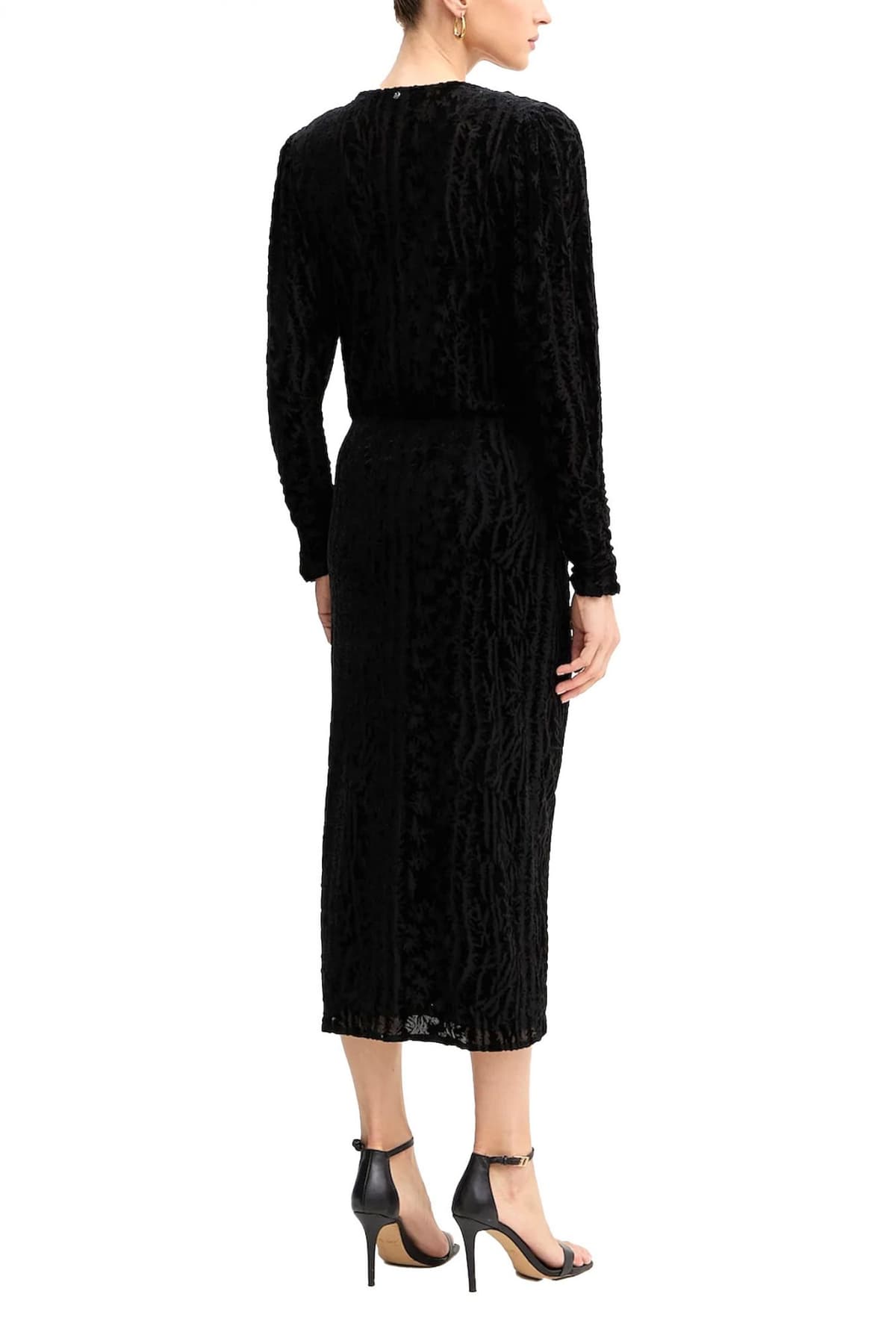 BOSS CASUAL ΦΟΡΕΜΑ C_EFILO MIDI ΒΕΛΟΥΤΕ ΚΡΟΥΑΖΕ ΑΝΟΙΓΜΑ ΜΠΡΟΣΤΑ ΜΑΥΡΟ