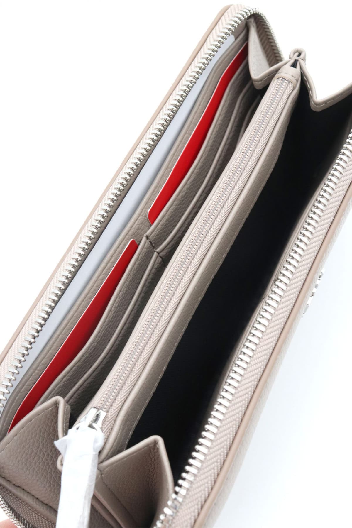 HUGO ΠΟΡΤΟΦΟΛΙ CHRIS 2.0_ZIP AROUND ΜΕΤΑΛΛΙΚΟ LOGO ΑΝΟΙΧΤΟ ΓΚΡΙ