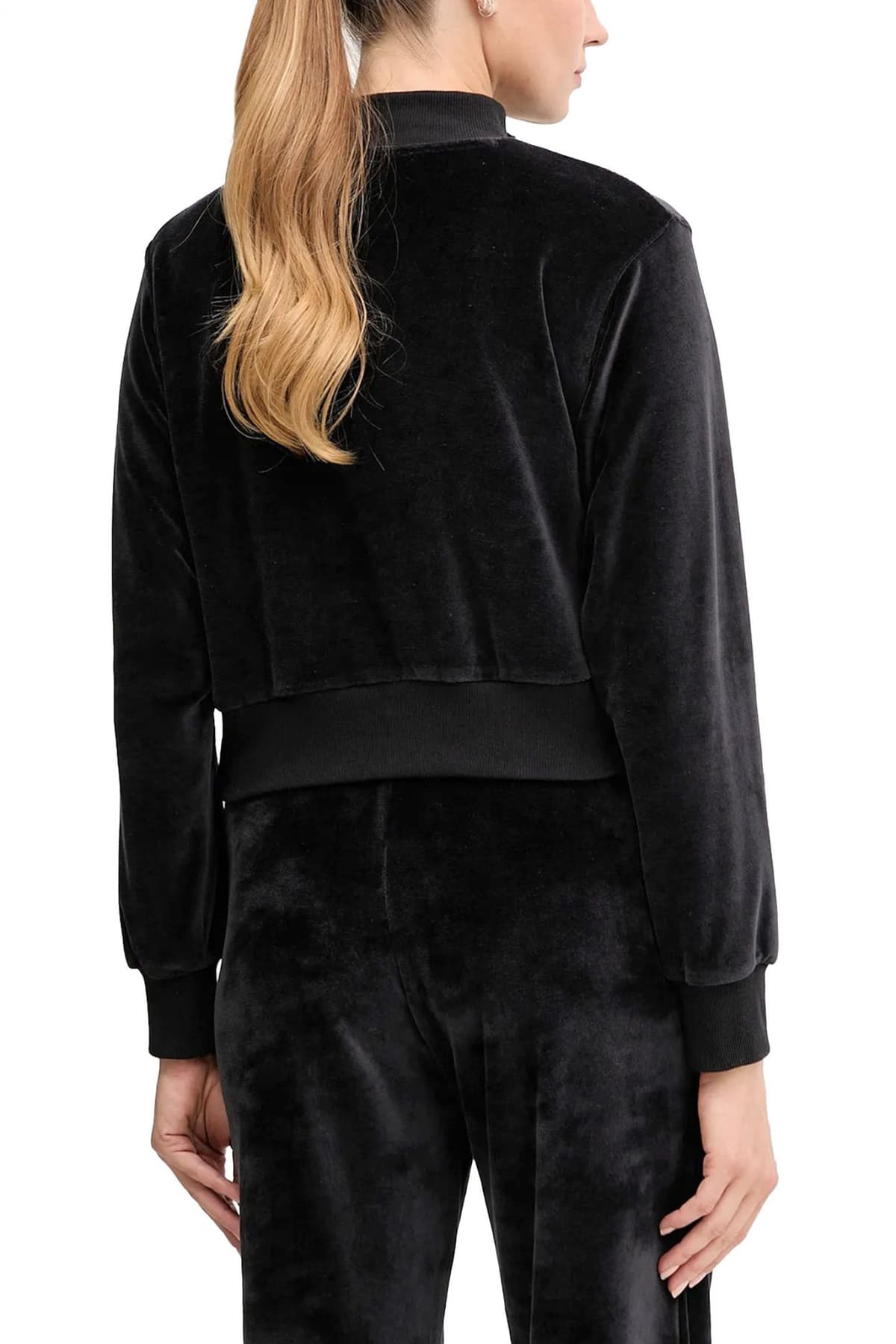 HUGO ΦΟΥΤΕΡ FULLZIP VELVET ZIP JACKET LOGO ΜΑΥΡΟ