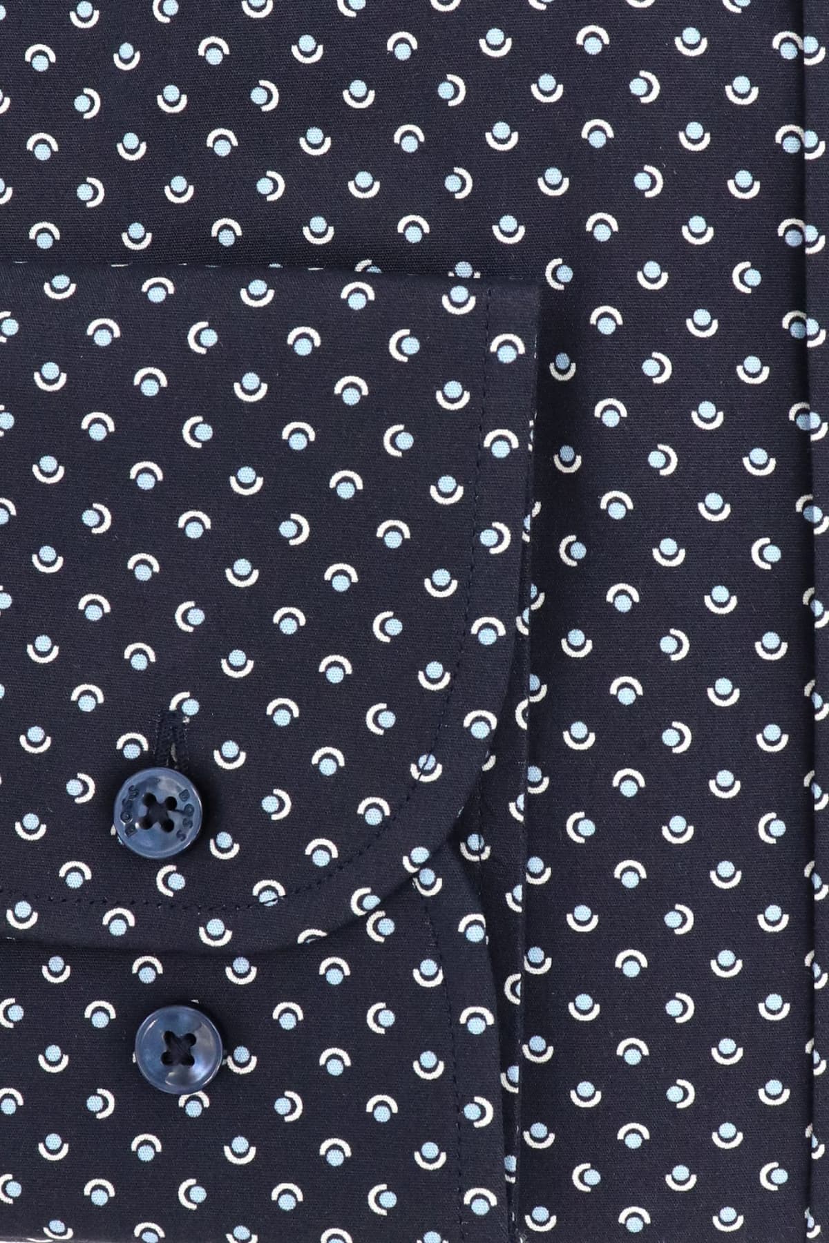 BOSS ΠΟΥΚΑΜΙΣΟ ΜΙΚΡΟΣΧΕΔΙΟ SLIM FIT STRETCH H-HANK-KENT-C1-214 ΜΠΛΕ