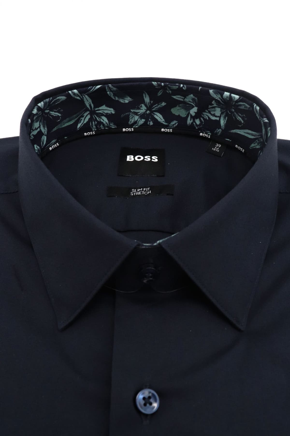 BOSS ΠΟΥΚΑΜΙΣΟ SLIM FIT STRETCH H-HANK-S-ENT-C3-253 ΜΠΛΕ