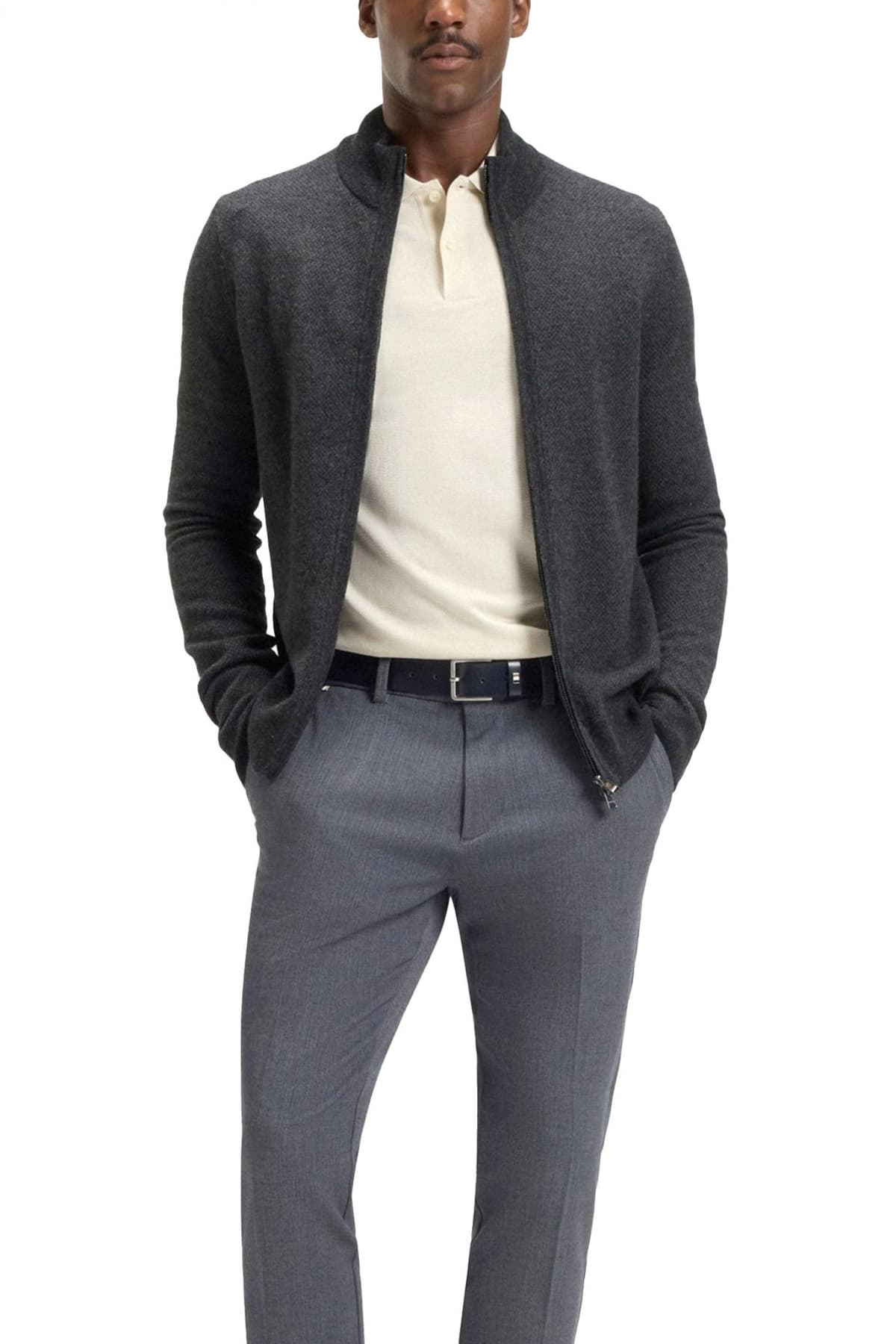 BOSS ΠΛΕΚΤΟ FULLZIP H-HETEMO ΑΝΘΡΑΚΙ