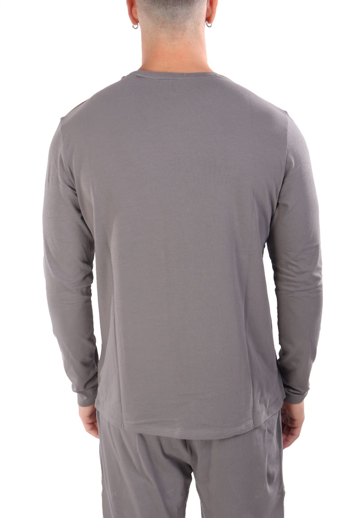 BOSS HOΜΕWEAR T-SHIRT UNIQUE LS_SHIRT ΓΚΡΙ