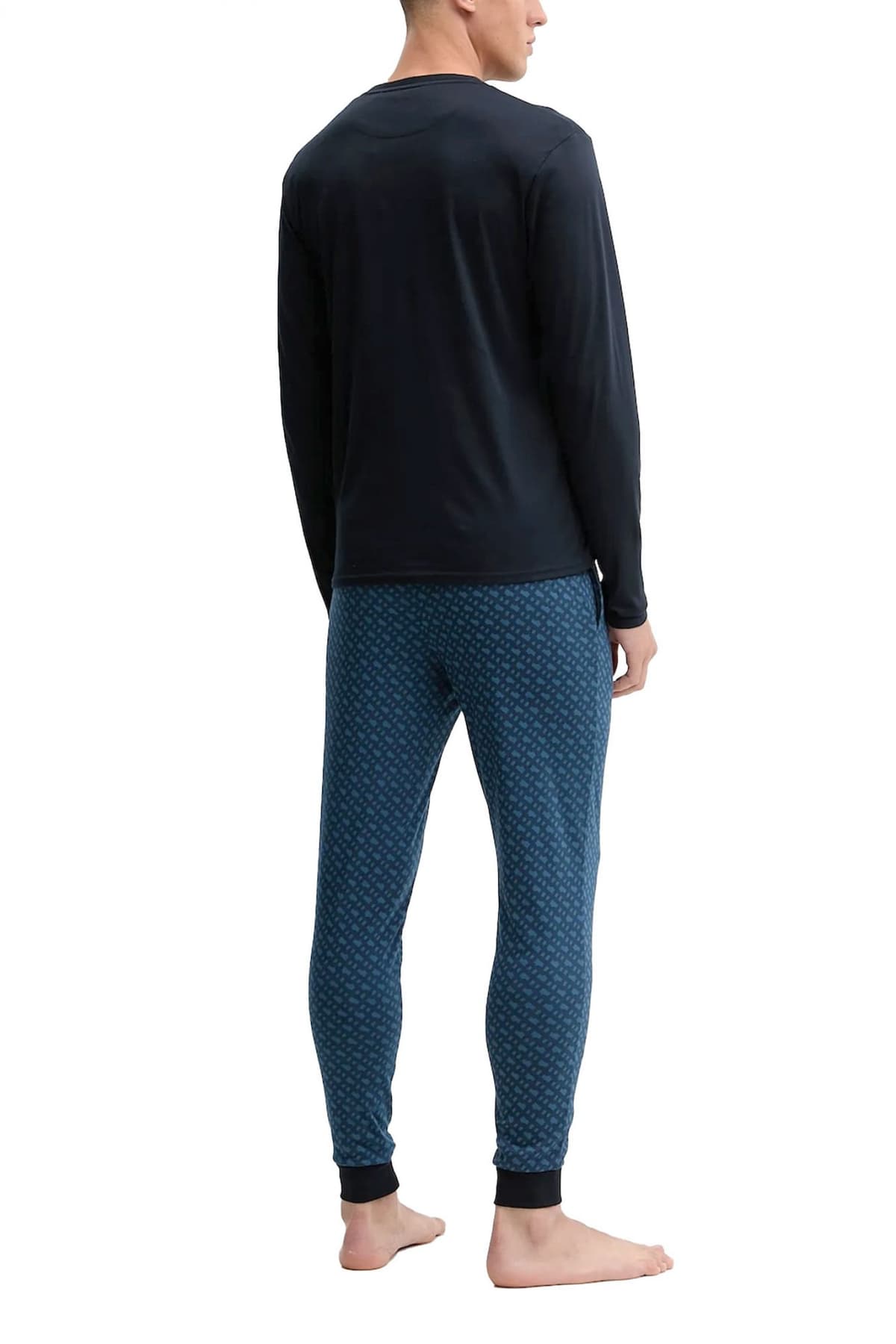 BOSS HOMEWEAR ΣΕΤ ΠΥΤΖΑΜΑ RELAX LONG SET ΜΠΛΕ