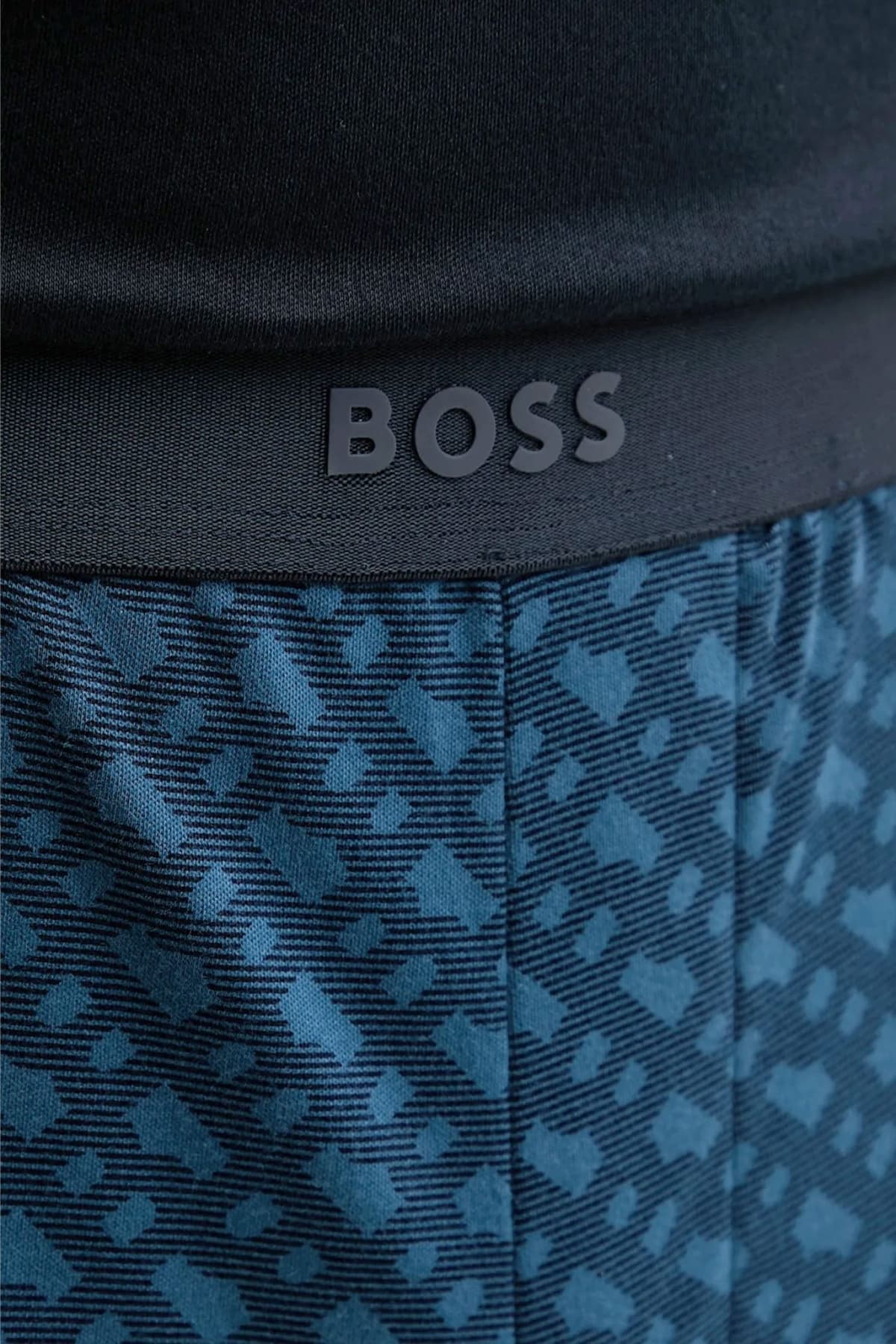 BOSS HOMEWEAR ΣΕΤ ΠΥΤΖΑΜΑ RELAX LONG SET ΜΠΛΕ