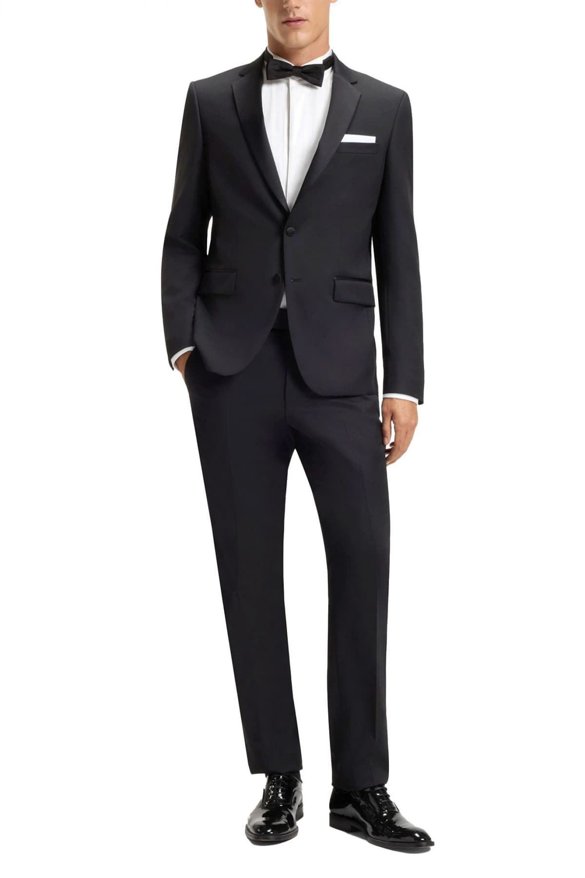 BOSS ΠΟΥΚΑΜΙΣΟ ΜΑΝΙΚΕΤΟΚΟΥΜΠΟ SLIM FIT H-HANK-W-TUX3-DC-254 ΛΕΥΚΟ