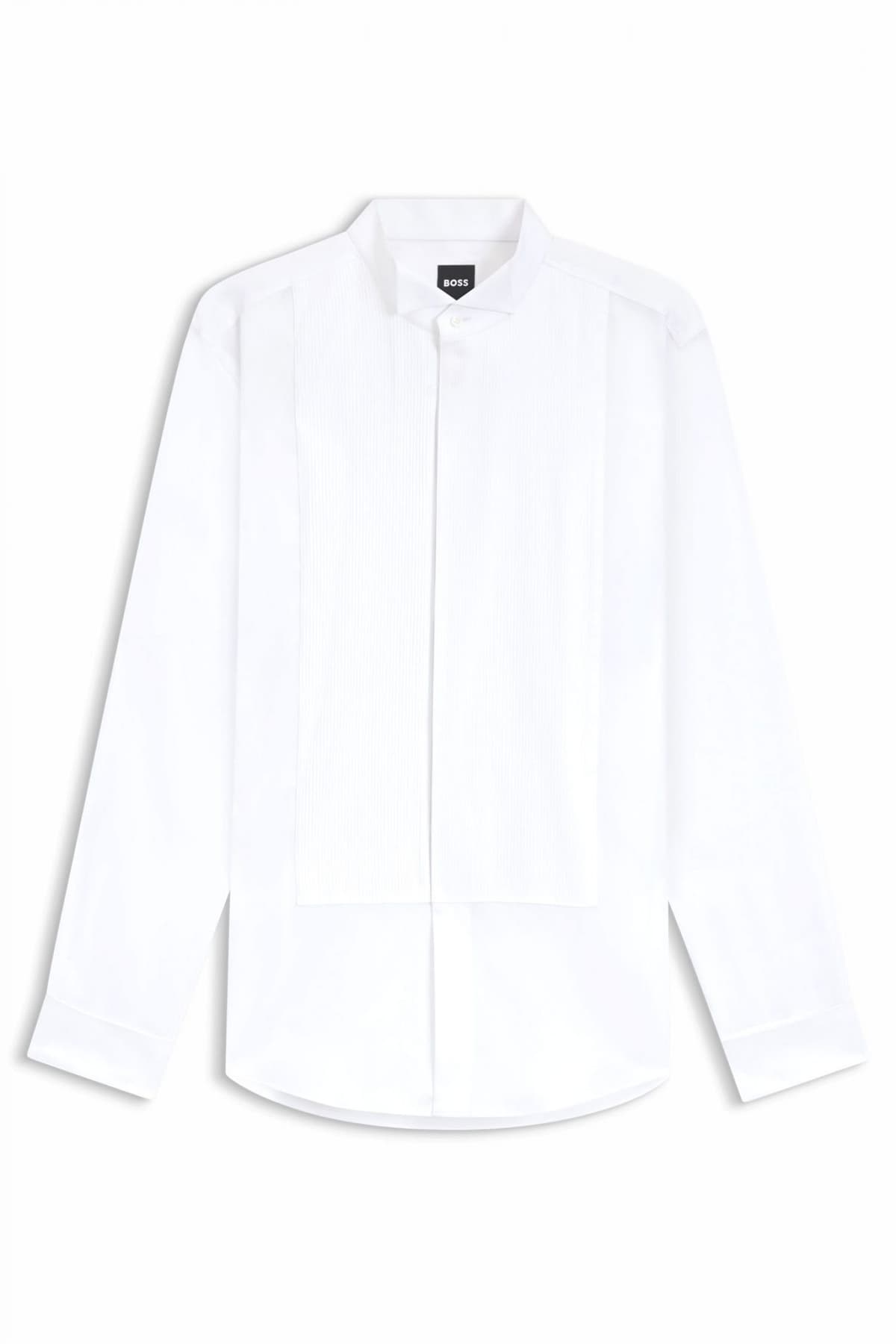 BOSS ΠΟΥΚΑΜΙΣΟ ΜΑΝΙΚΕΤΟΚΟΥΜΠΟ SLIM FIT H-HANK-W-TUX3-DC-254 ΛΕΥΚΟ