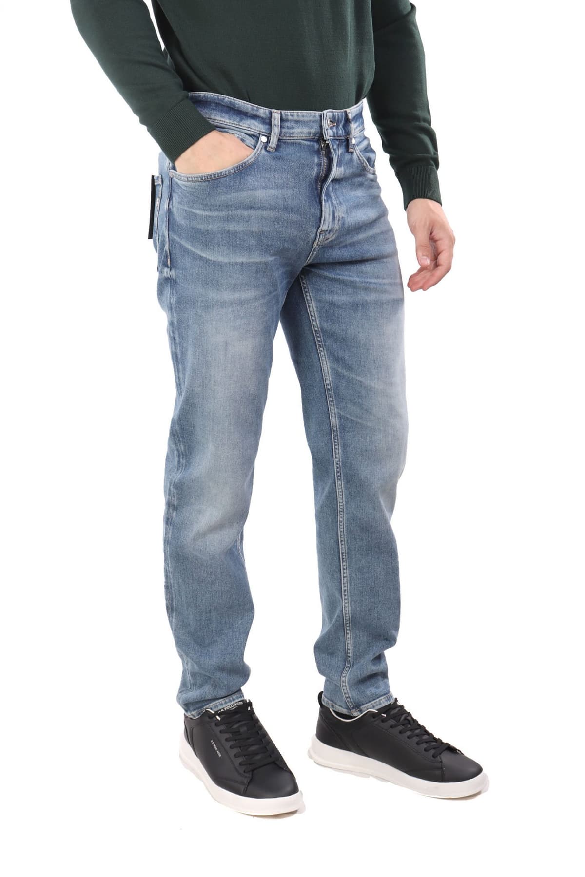 BOSS ΠΑΝΤΕΛΟΝΙ JEANS REGULAR FIT C-RE MAINE ΓΑΛΑΖΙΟ