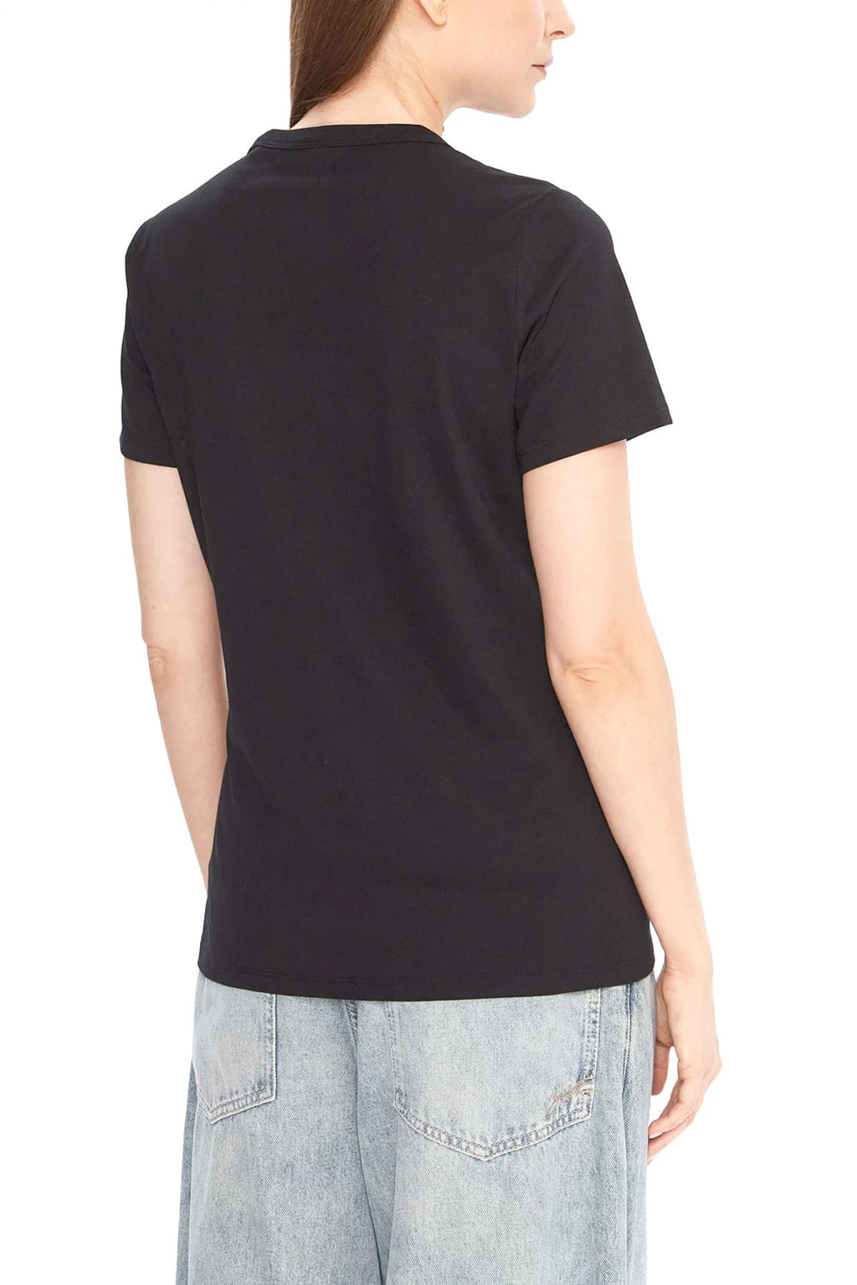 BOSS CASUAL T-SHIRT C_ELOGO_PRINT19 LOGO ΣΤΡΑΣ ΜΑΥΡΟ