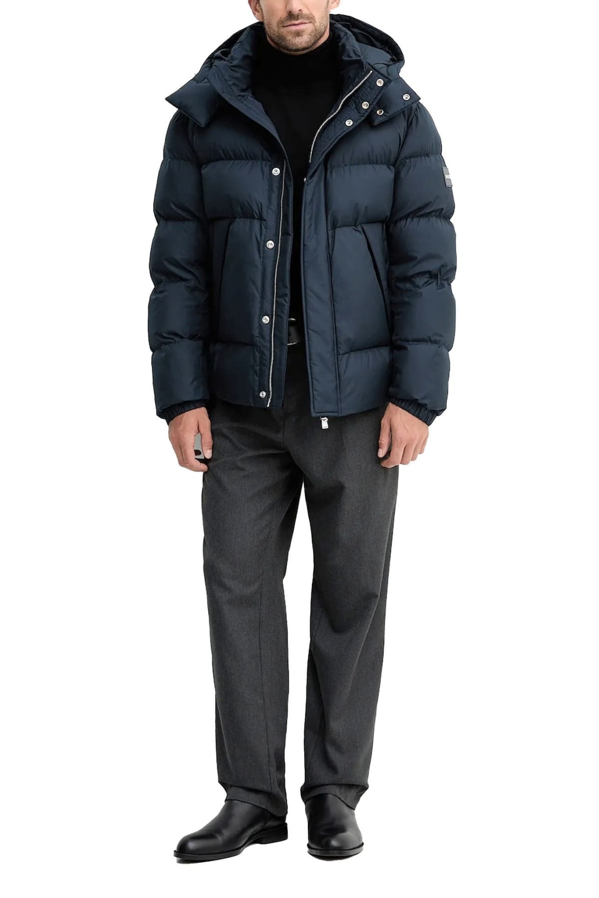 BOSS ΜΠΟΥΦΑΝ PUFFER ΑΠΟΣΠΩΜΕΝΗ ΚΟΥΚΟΥΛΑ H-COMBINIAN 5 ΜΠΛΕ