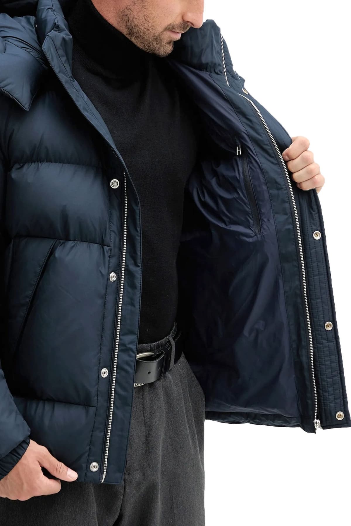 BOSS ΜΠΟΥΦΑΝ PUFFER ΑΠΟΣΠΩΜΕΝΗ ΚΟΥΚΟΥΛΑ H-COMBINIAN 5 ΜΠΛΕ