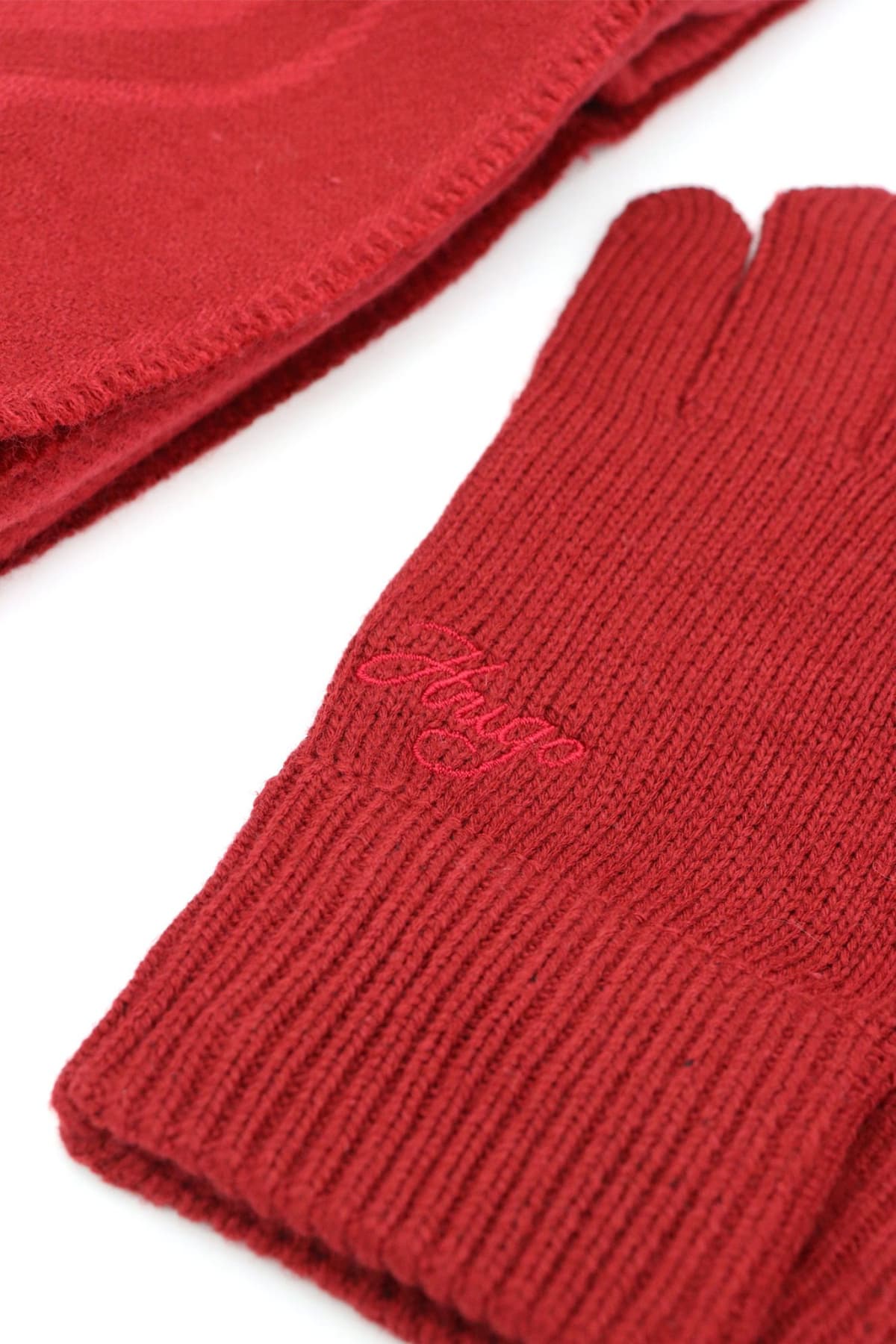 HUGO ΣΕΤ ΚΑΣΚΩΛ-ΓΑΝΤΙΑ SABRYNA_SET LOGO ΜΠΟΡΝΤΟ