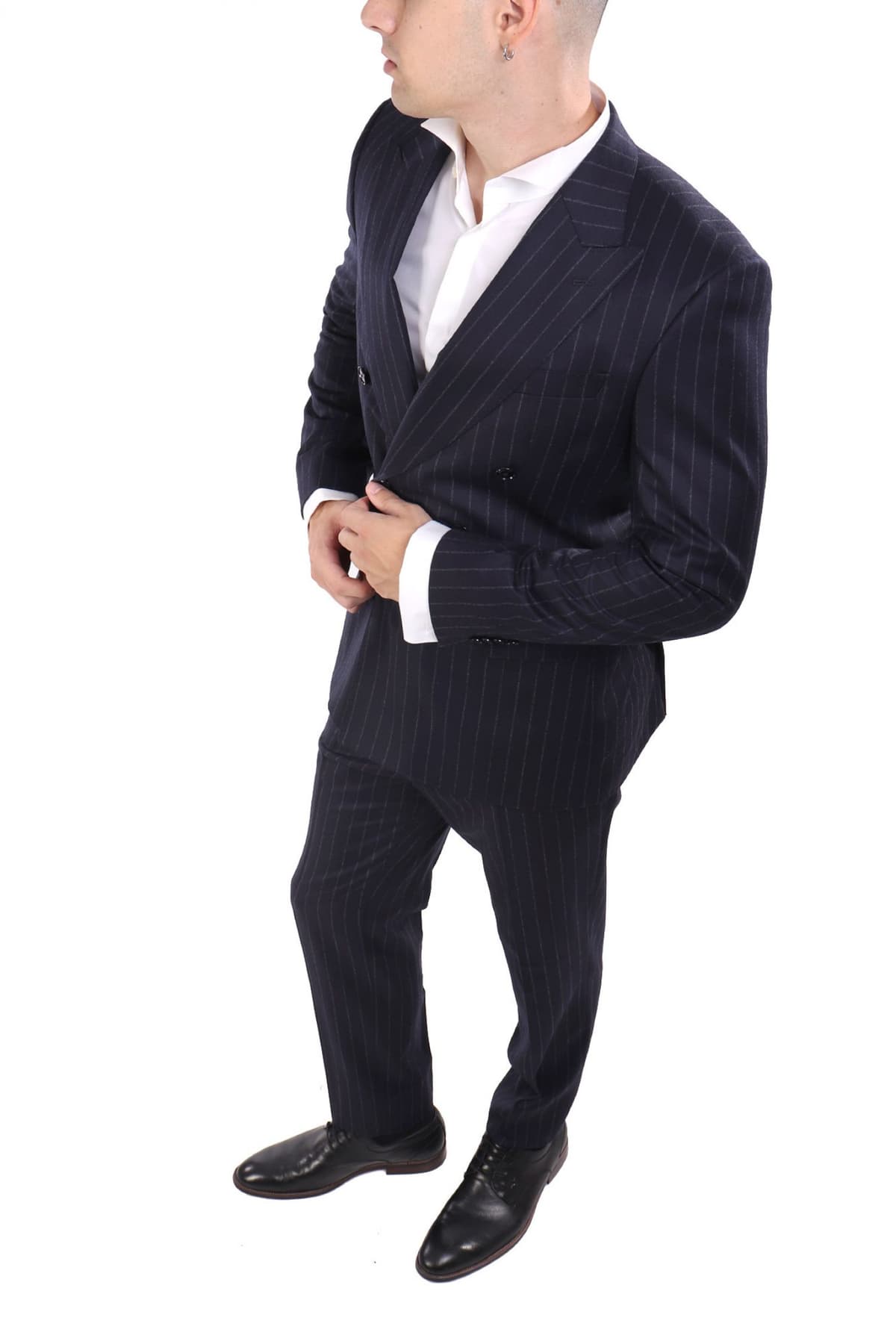 BOSS ΚΟΣΤΟΥΜΙ ΡΙΓΕ SUPER 120 PURE WOOL H-HUGE-2PCS-DB-254B ΜΠΛΕ