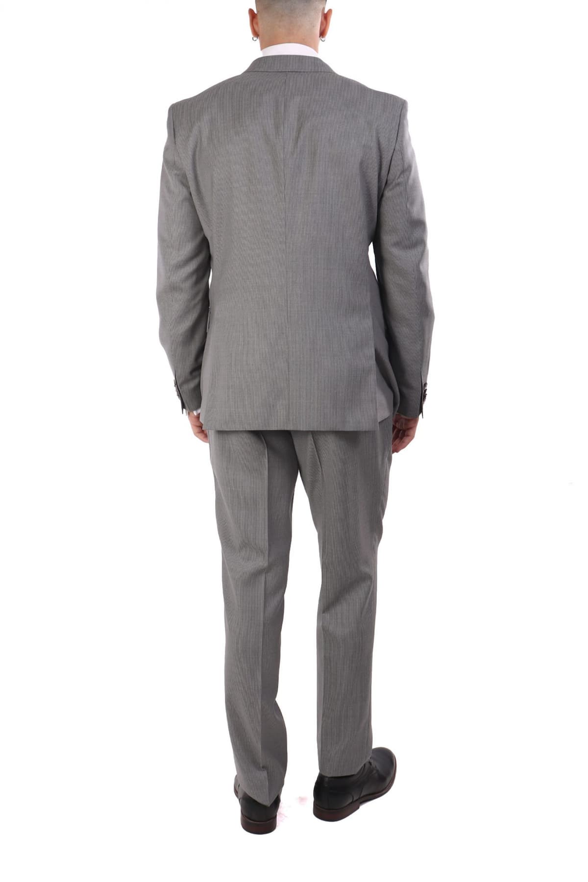 BOSS ΚΟΣΤΟΥΜΙ ΨΙΛΟΡΙΓΟ ΤΡΙΚΟΥΜΠΟ SUPER 100 H-HUGE-2PCS-DB-254 LANIFICIO TESSE BIELLA ΓΚΡΙ