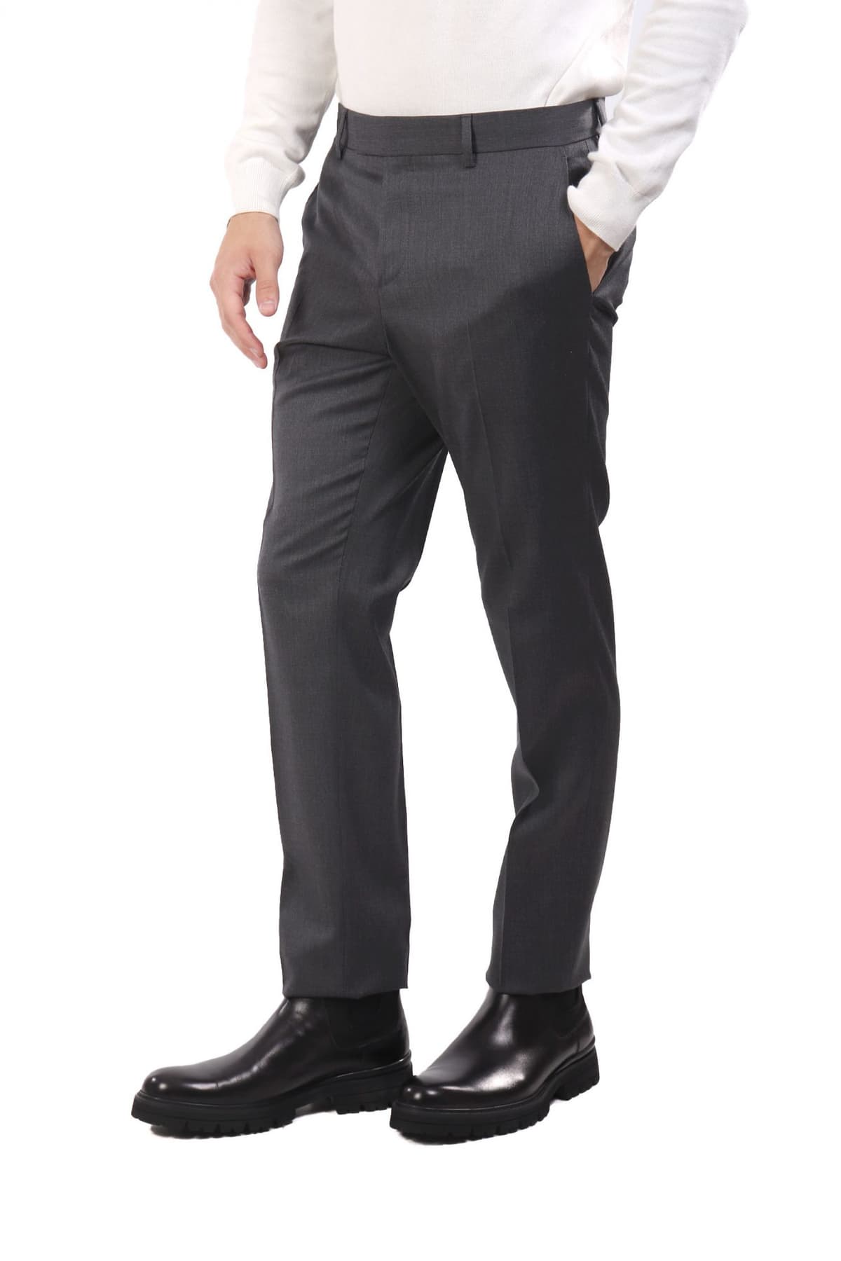 BOSS ΠΑΝΤΕΛΟΝΙ CHINO SLIM FIT H-GENIUS-DTL-WG-253 ΓΚΡΙ