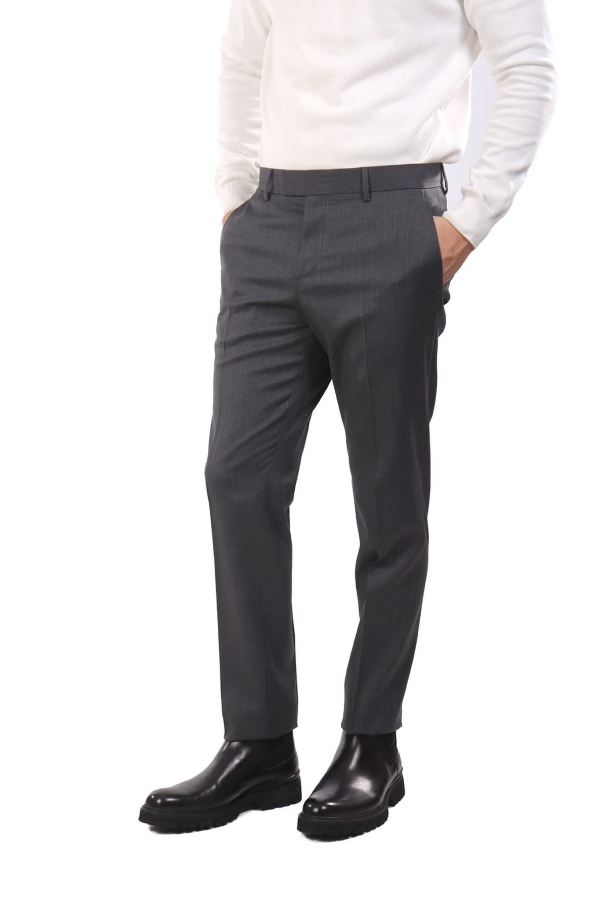 BOSS ΠΑΝΤΕΛΟΝΙ CHINO SLIM FIT H-GENIUS-DTL-WG-253 ΓΚΡΙ