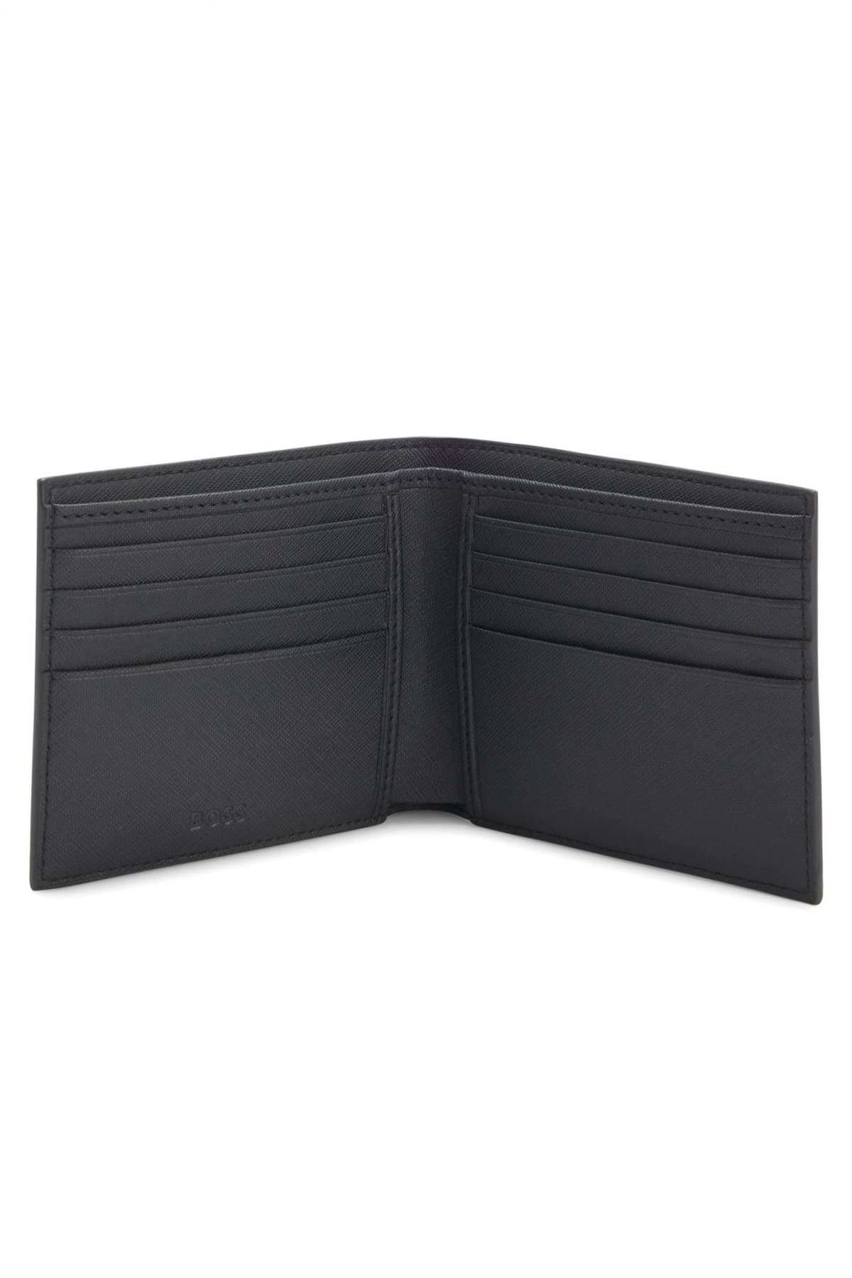BOSS ΠΟΡΤΟΦΟΛΙ ZAIR MN 8CC ALL OVER LOGO ΜΑΥΡΟ-ΓΚΡΙ