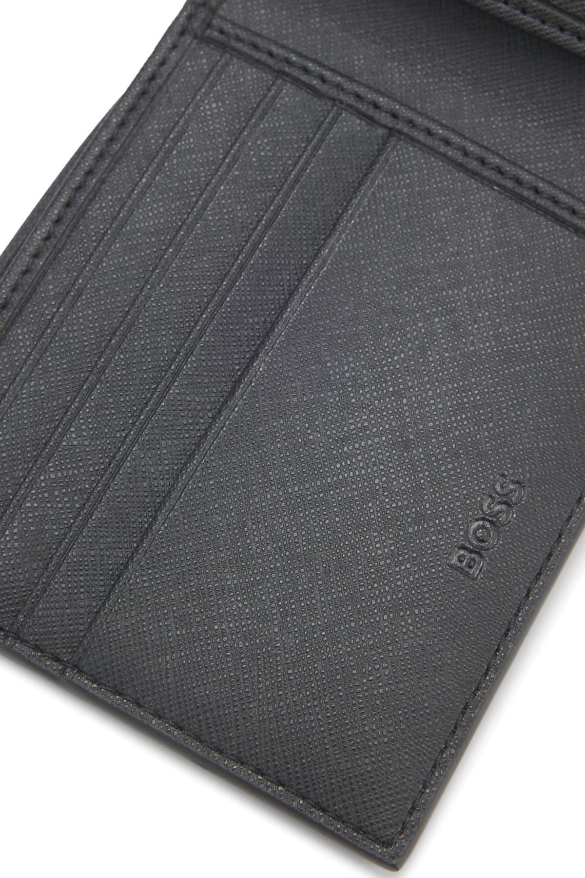 BOSS ΠΟΡΤΟΦΟΛΙ ZAIR MN 8CC ALL OVER LOGO ΜΑΥΡΟ-ΓΚΡΙ