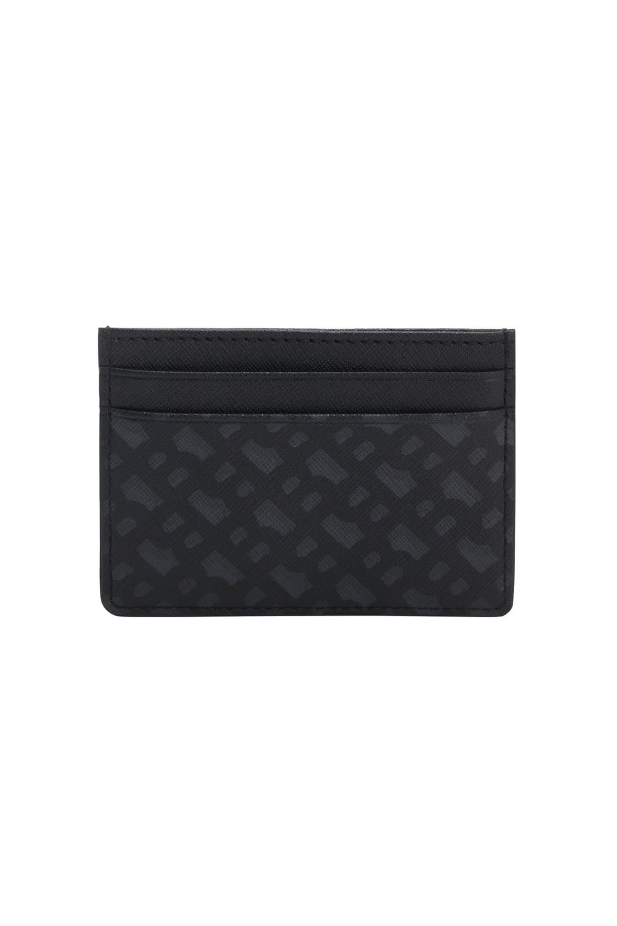 BOSS ΘΗΚΗ ΚΑΡΤΩΝ ZAIR_MN_S CARD ALL OVER LOGO ΜΑΥΡΟ-ΓΚΡΙ