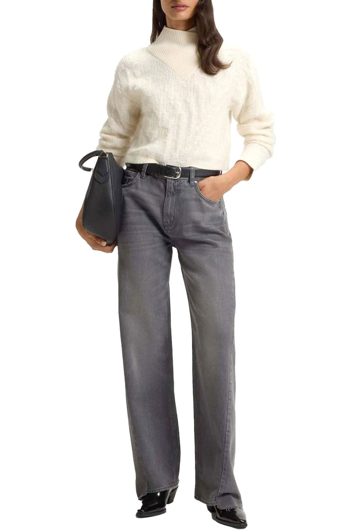 BOSS ΠΑΝΤΕΛΟΝΙ JEANS CROSSROAD-BF ΑΣΣΥΜΕΤΡΟ ΚΑΤΩ ΓΚΡΙ