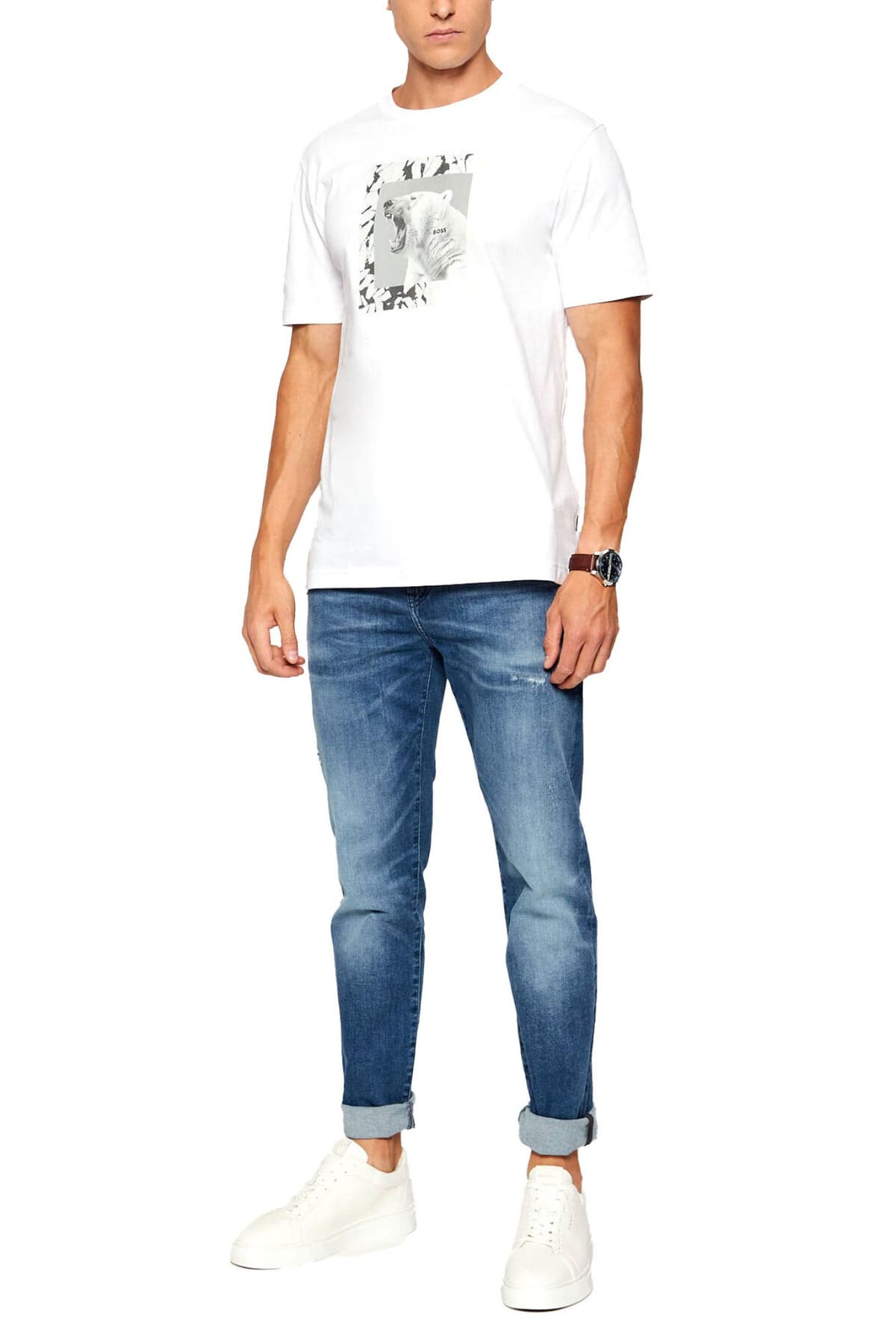 BOSS CASUAL T-SHIRT TE_LUPO ΛΕΥΚΟ