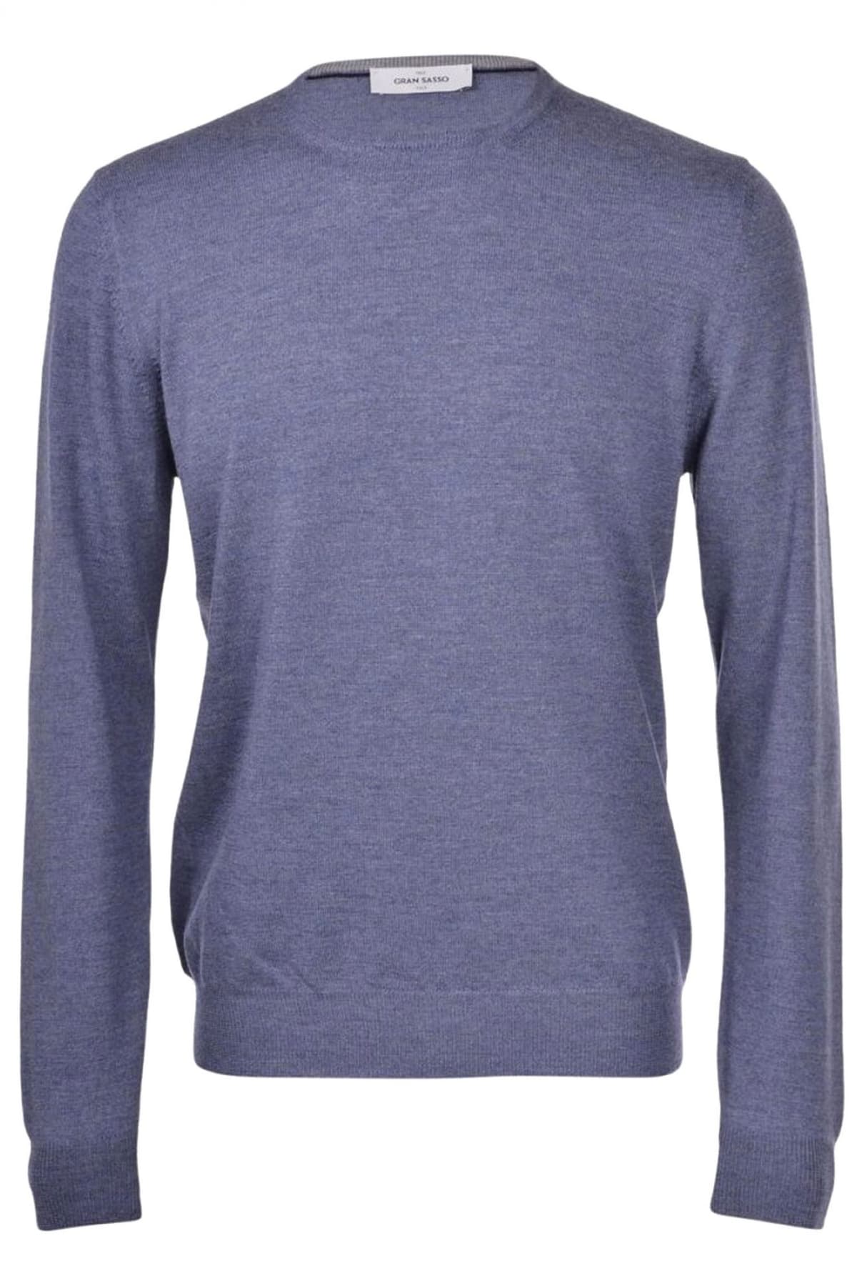 GRAN SASSO ΠΛΕΚΤΟ CREW NECK ΡΑΦ ΜΠΛΕ