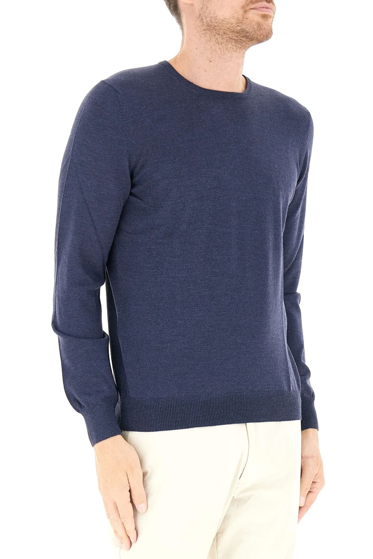 GRAN SASSO ΠΛΕΚΤΟ CREW NECK ΜΠΛΕ