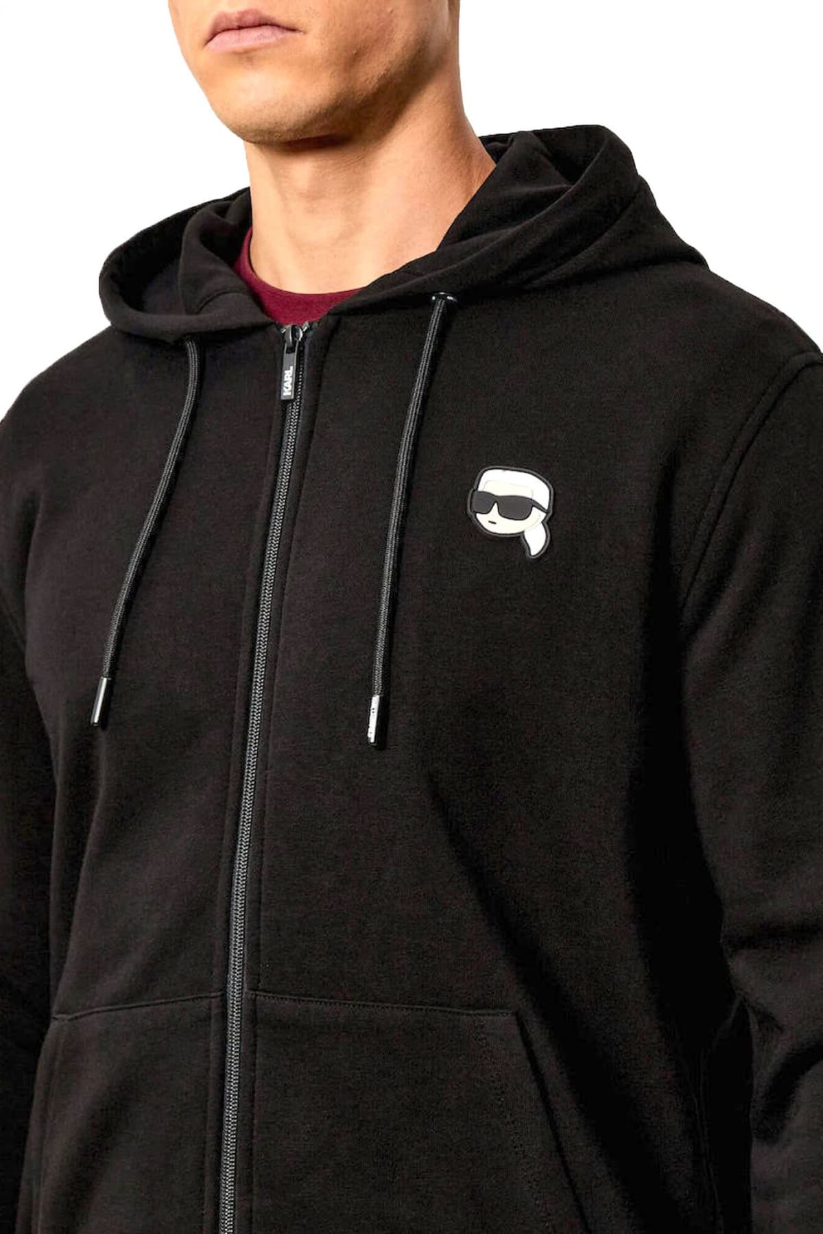 KARL LAGERFELD ΦΟΥΤΕΡ HOODIE LOGO ΜΑΥΡΟ