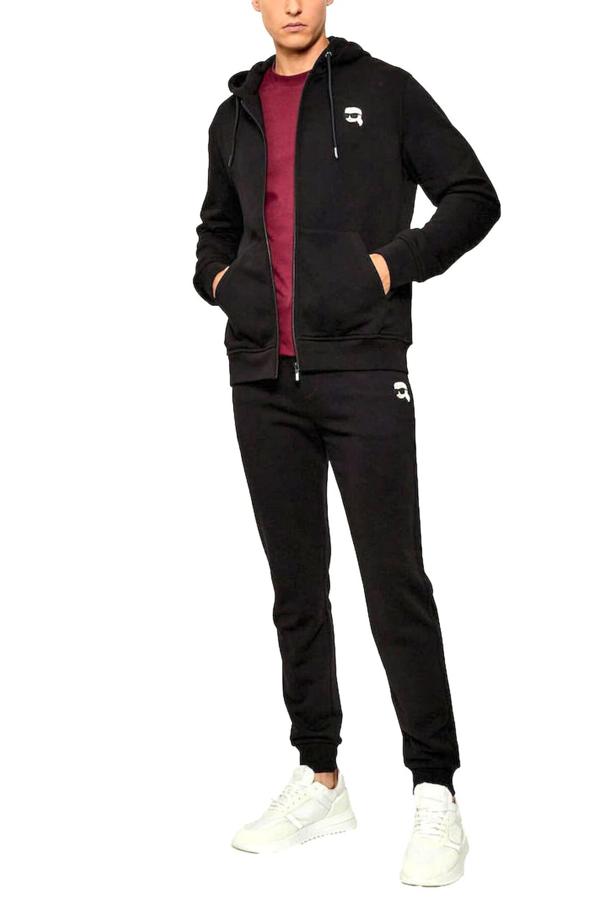 KARL LAGERFELD ΦΟΥΤΕΡ HOODIE LOGO ΜΑΥΡΟ