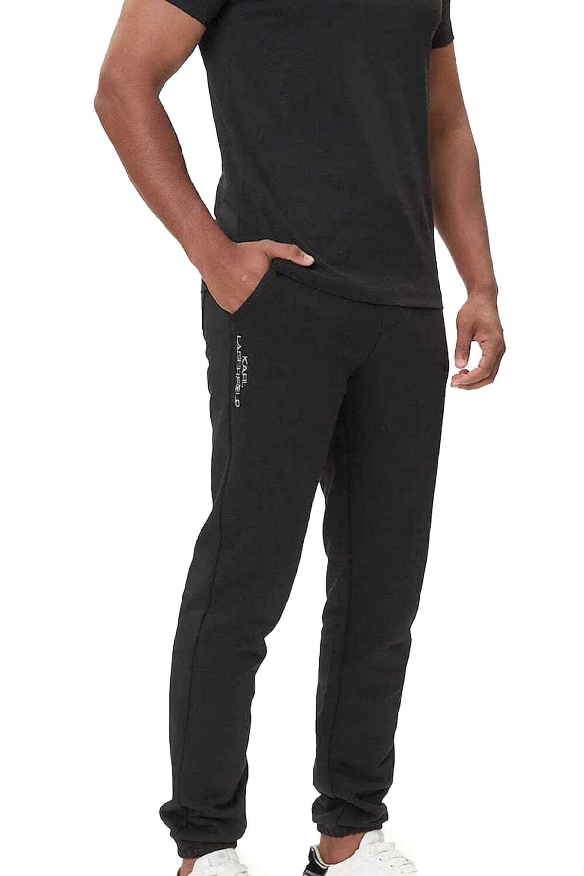 KARL LAGERFELD ΠΑΝΤΕΛΟΝΙ ΦΟΡΜΑ GOLD LOGO ΜΑΥΡΟ