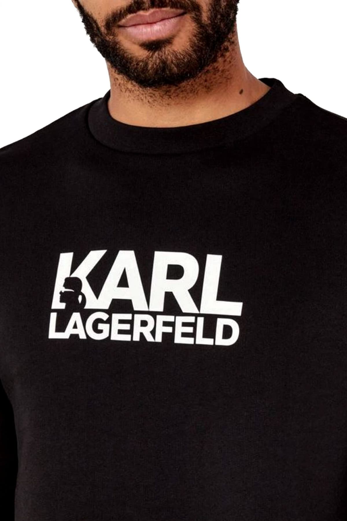 KARL LAGERFELD ΦΟΥΤΕΡ CREW NECK LOGO ΜΑΥΡΟ