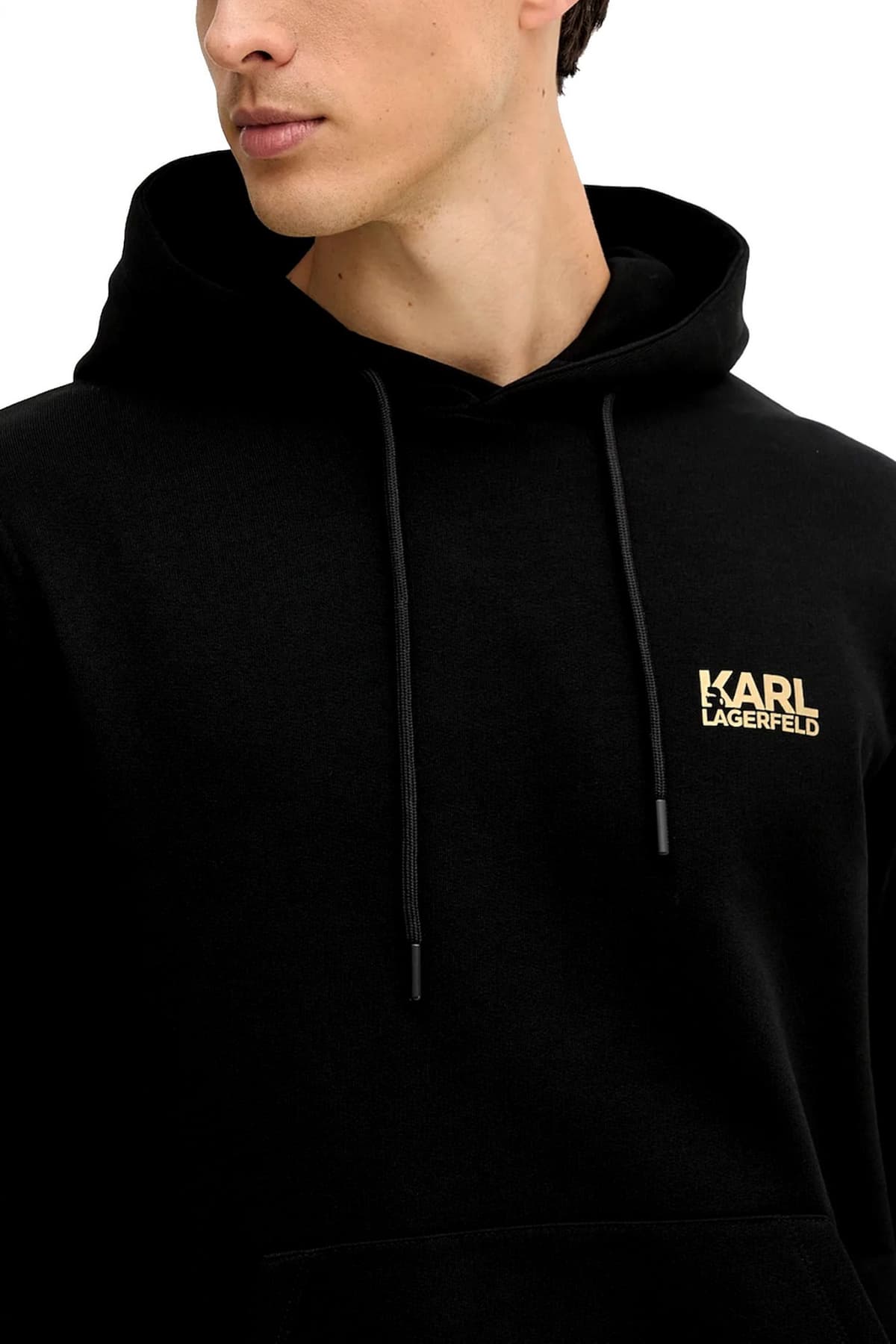 KARL LAGERFELD ΦΟΥΤΕΡ HOODIE GOLD LOGO ΜΑΥΡΟ