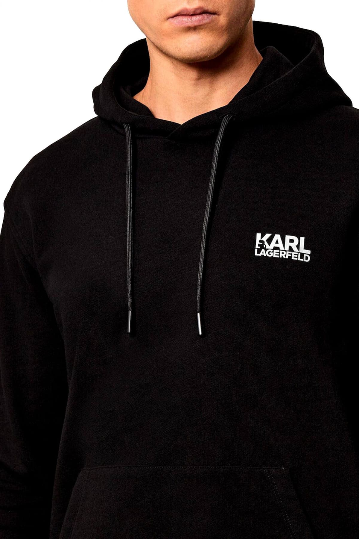 KARL LAGERFELD ΦΟΥΤΕΡ HOODIE SILVER LOGO ΜΑΥΡΟ