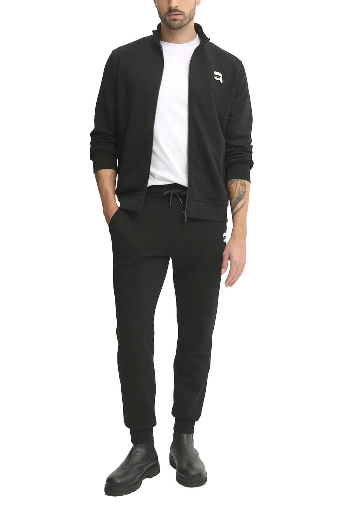 KARL LAGERFELD ΦΟΥΤΕΡ FULLZIP LOGO ΜΑΥΡΟ