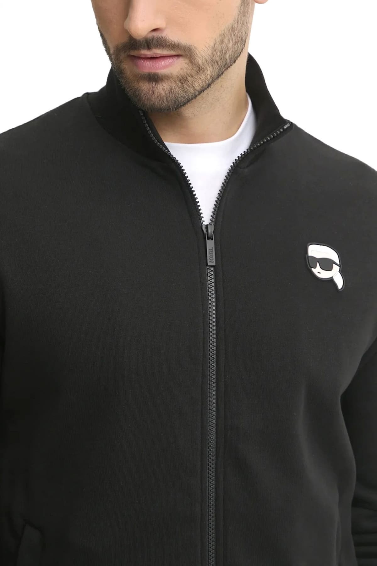 KARL LAGERFELD ΦΟΥΤΕΡ FULLZIP LOGO ΜΑΥΡΟ
