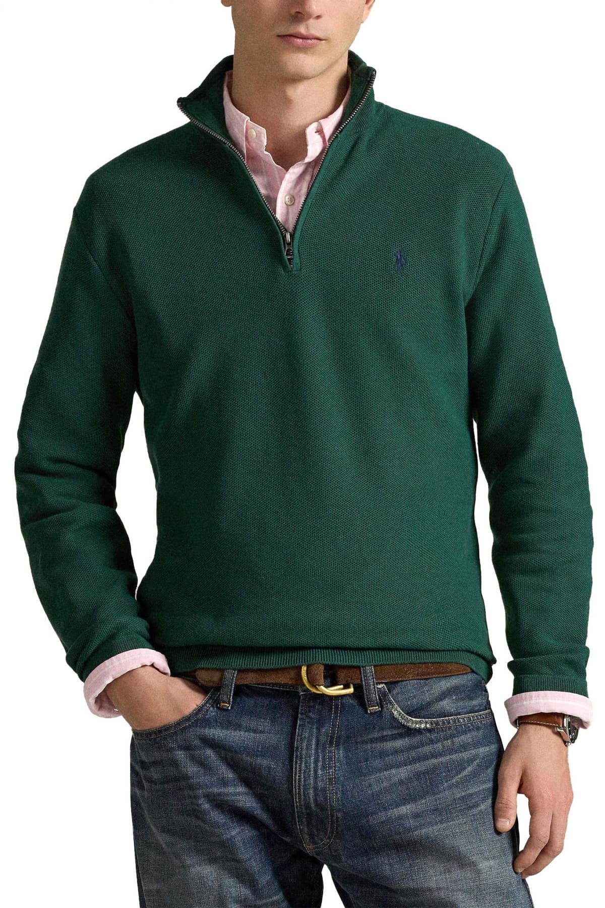 RALPH LAUREN ΠΛΕΚΤΟ HALFZIP ΠΡΑΣΙΝΟ