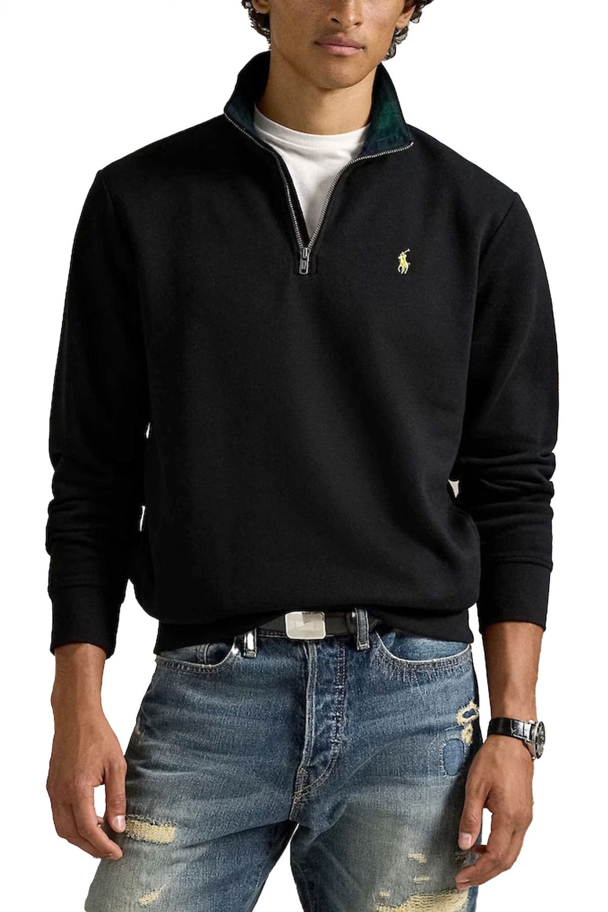 RALPH LAUREN ΦΟΥΤΕΡ HALFZIP LOGO ΜΑΥΡΟ