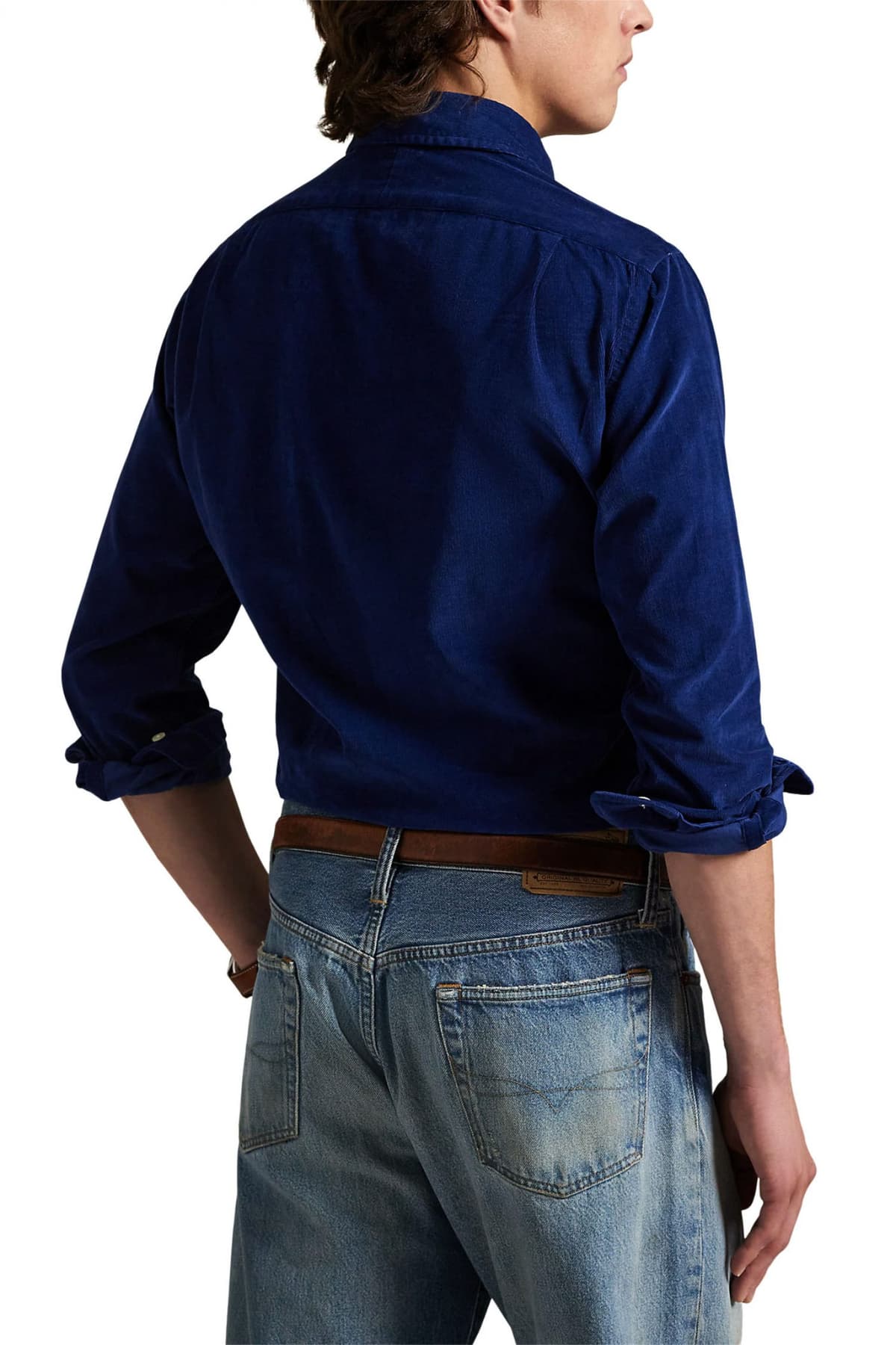 RALPH LAUREN ΠΟΥΚΑΜΙΣΟ ΚΟΤΛΕ CUSTOM FIT LOGO ΜΠΛΕ