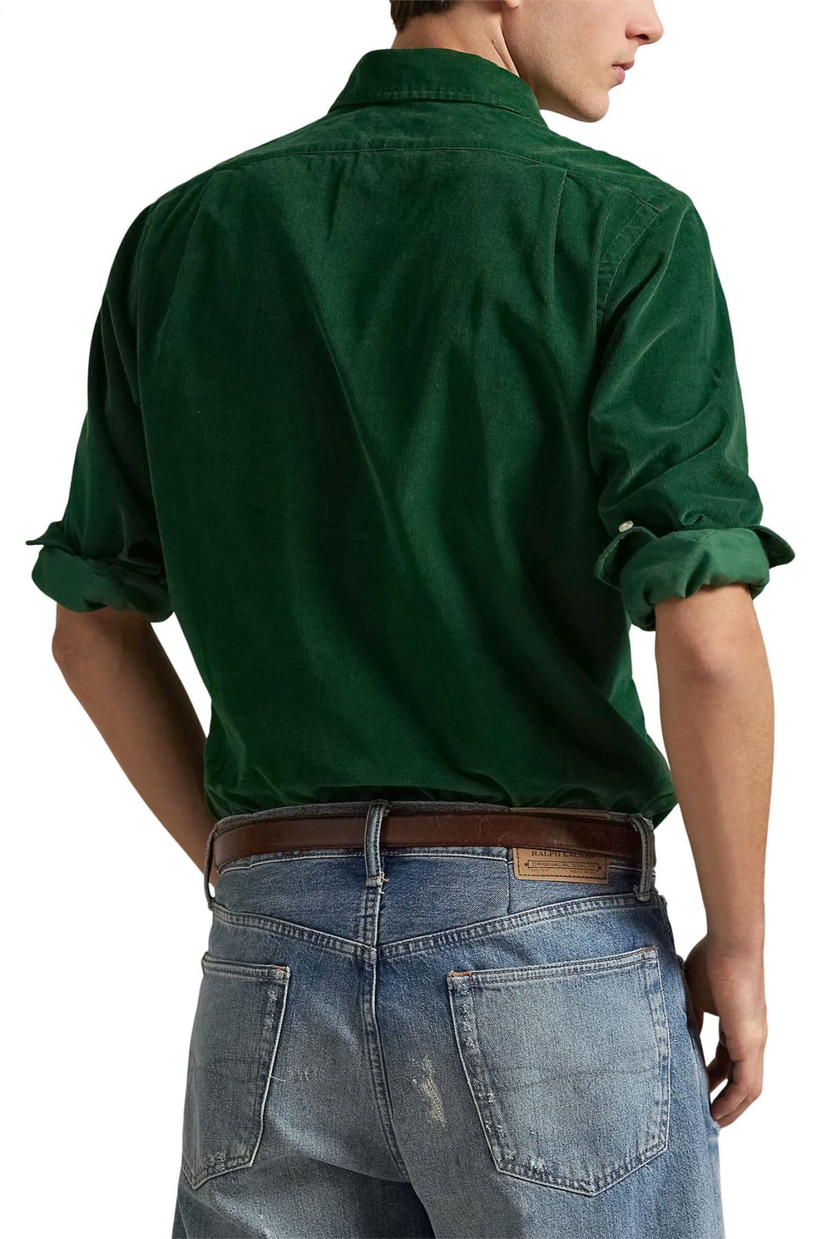 RALPH LAUREN ΠΟΥΚΑΜΙΣΟ ΚΟΤΛΕ CUSTOM FIT LOGO ΠΡΑΣΙΝΟ