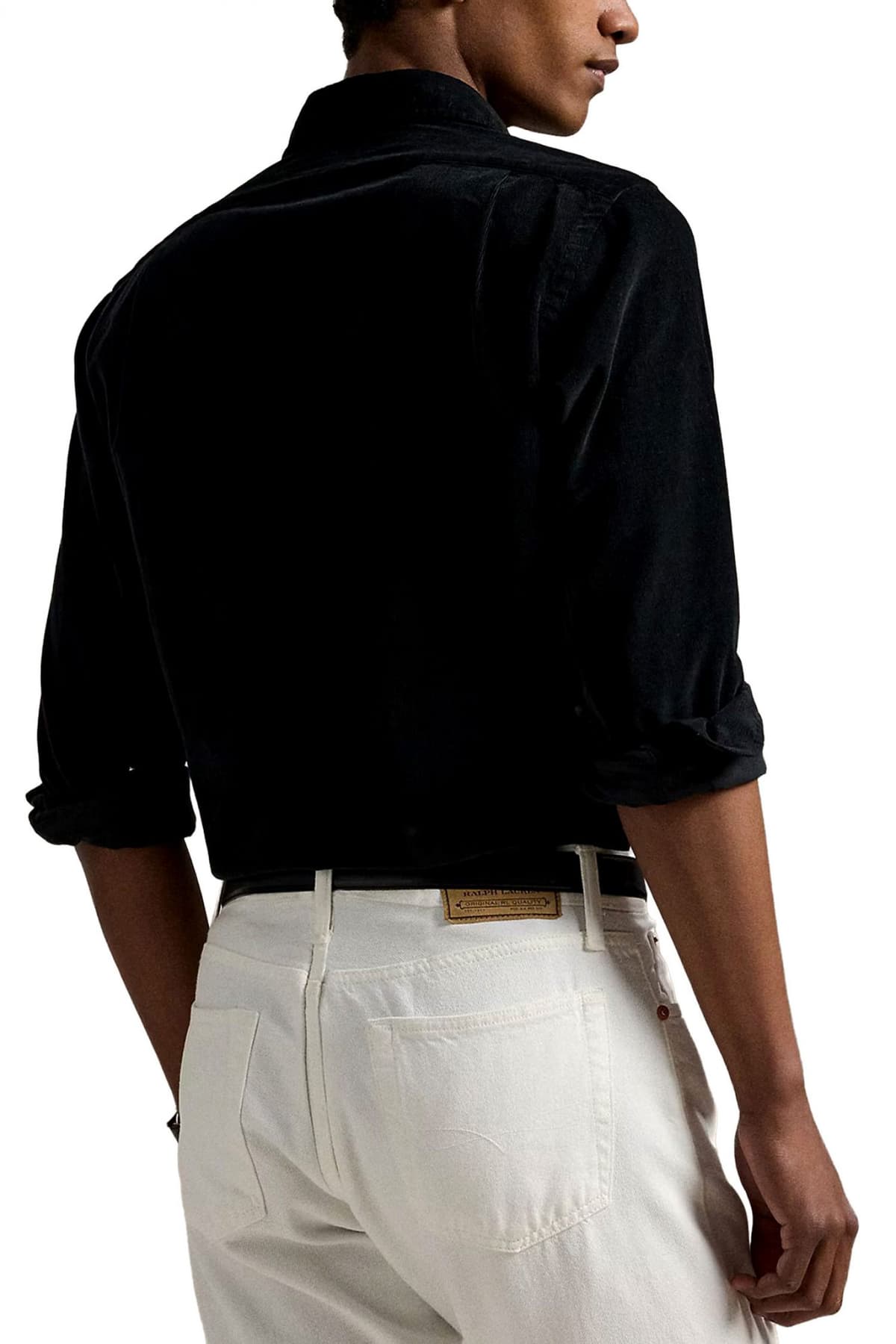 RALPH LAUREN ΠΟΥΚΑΜΙΣΟ CUSTOM FIT LOGO ΜΑΥΡΟ