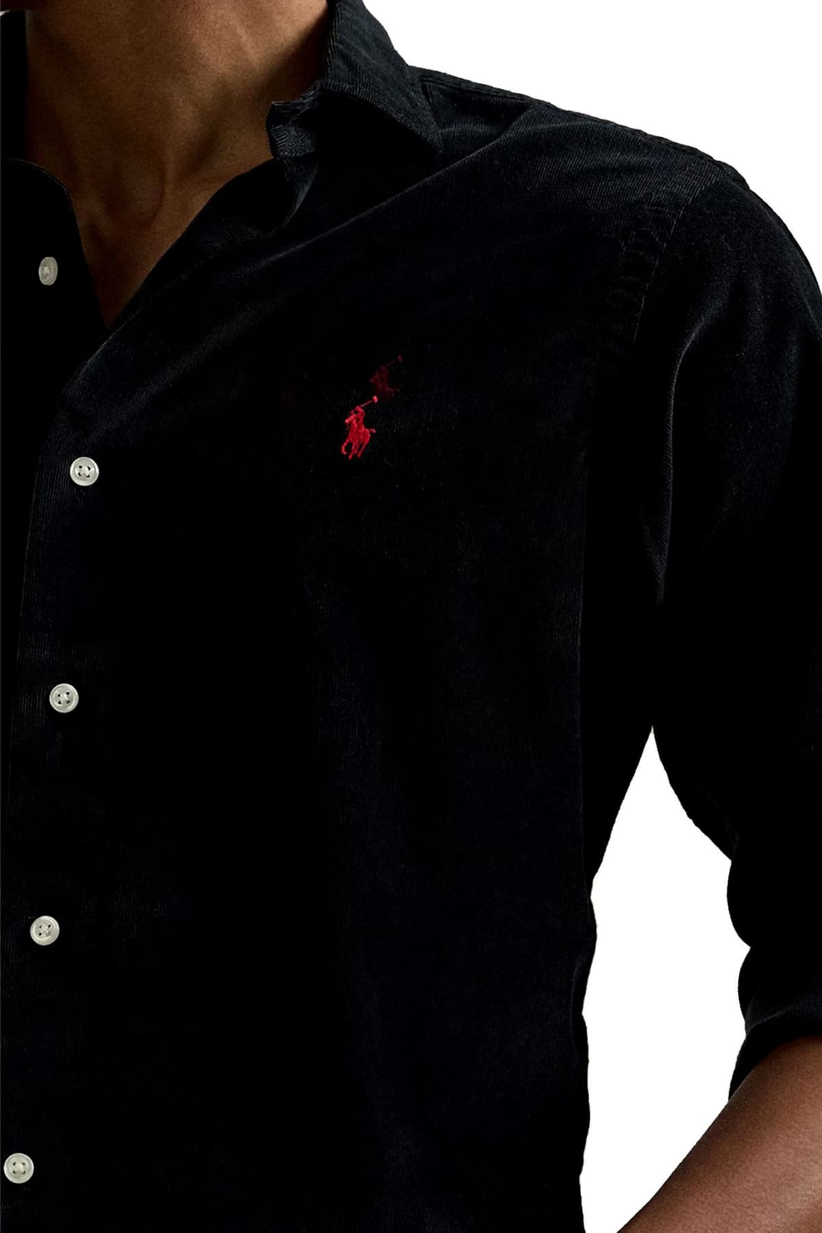 RALPH LAUREN ΠΟΥΚΑΜΙΣΟ CUSTOM FIT LOGO ΜΑΥΡΟ