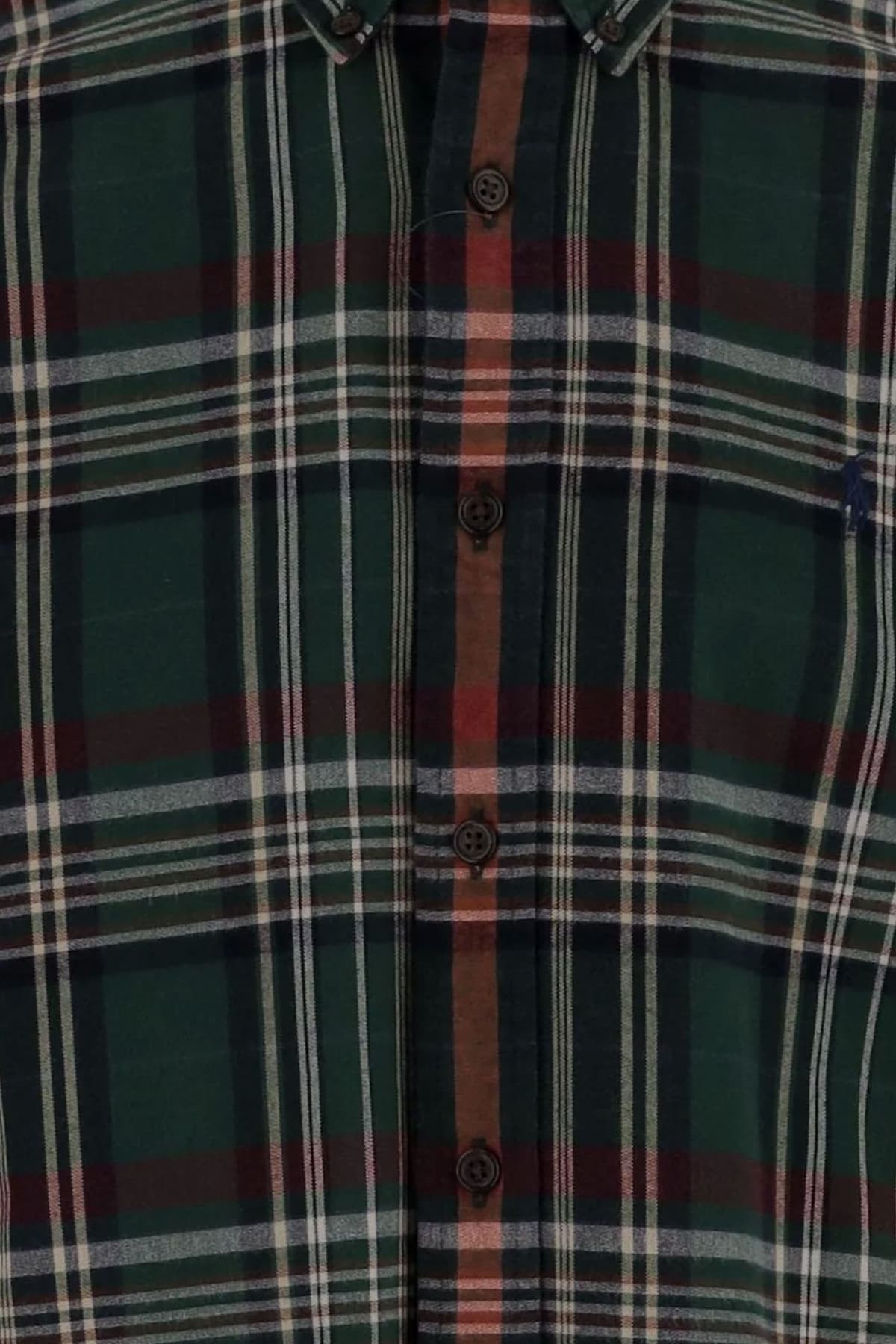 RALPH LAUREN ΠΟΥΚΑΜΙΣΟ BUTTON DOWN ΚΑΡΩ CUSTOM FIT MULTI ΠΡΑΣΙΝΟ