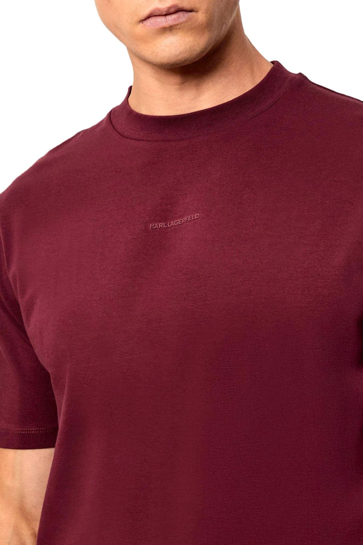 KARL LAGERFELD T-SHIRT CREW NECK LOGO ΜΠΟΡΝΤΩ